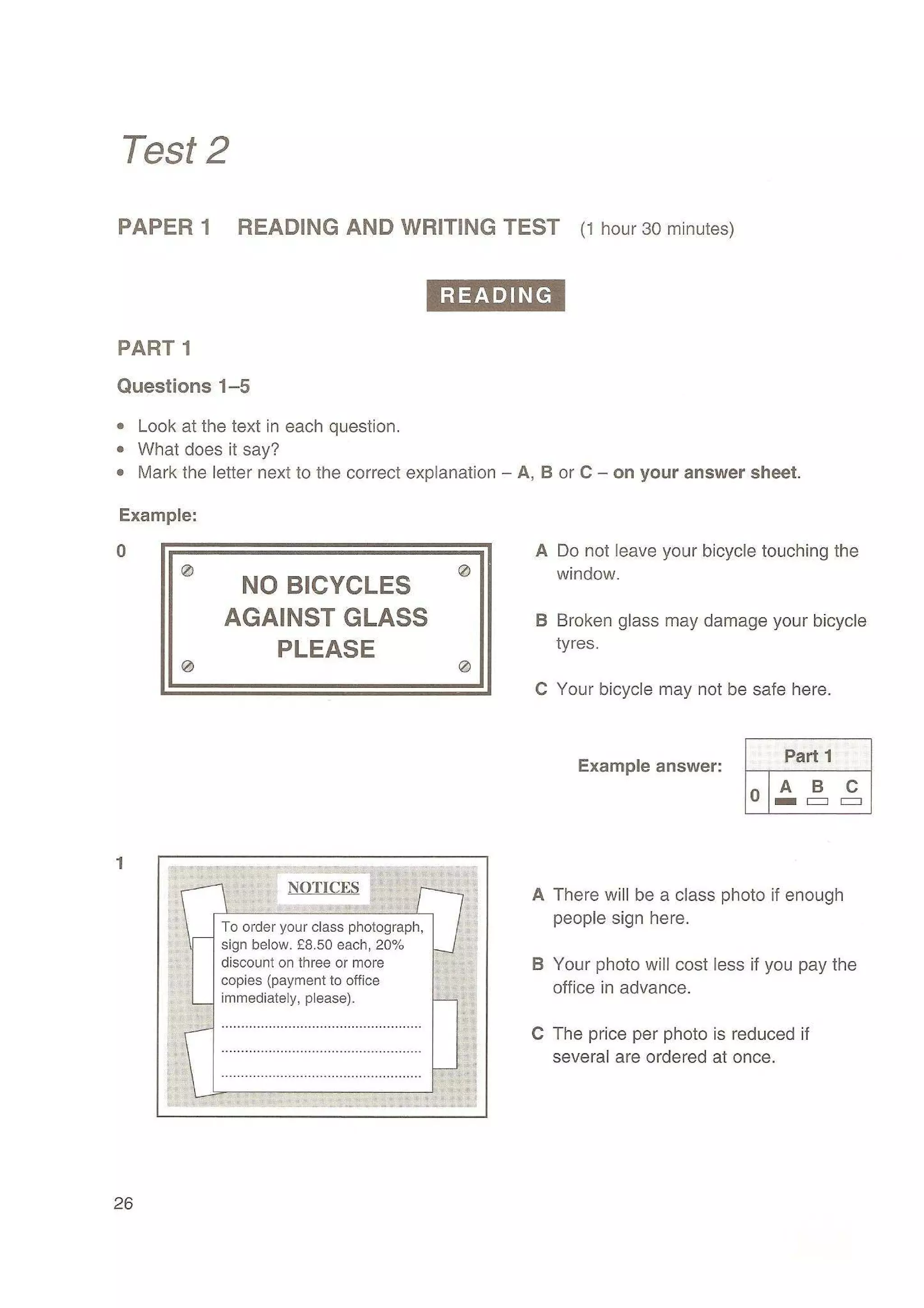 Preliminary English test 3 with answers. (2003)