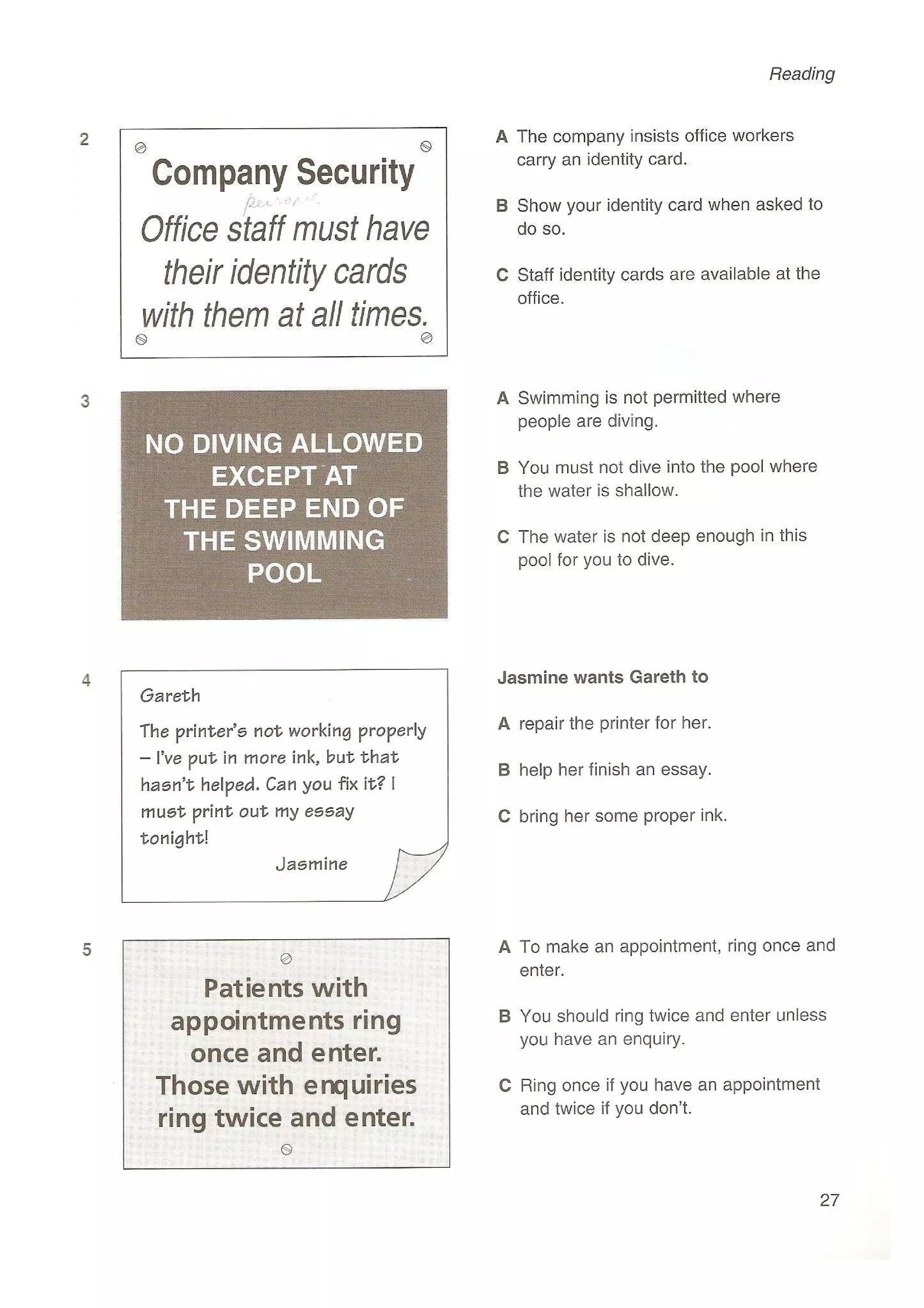 Preliminary English test 3 with answers. (2003)