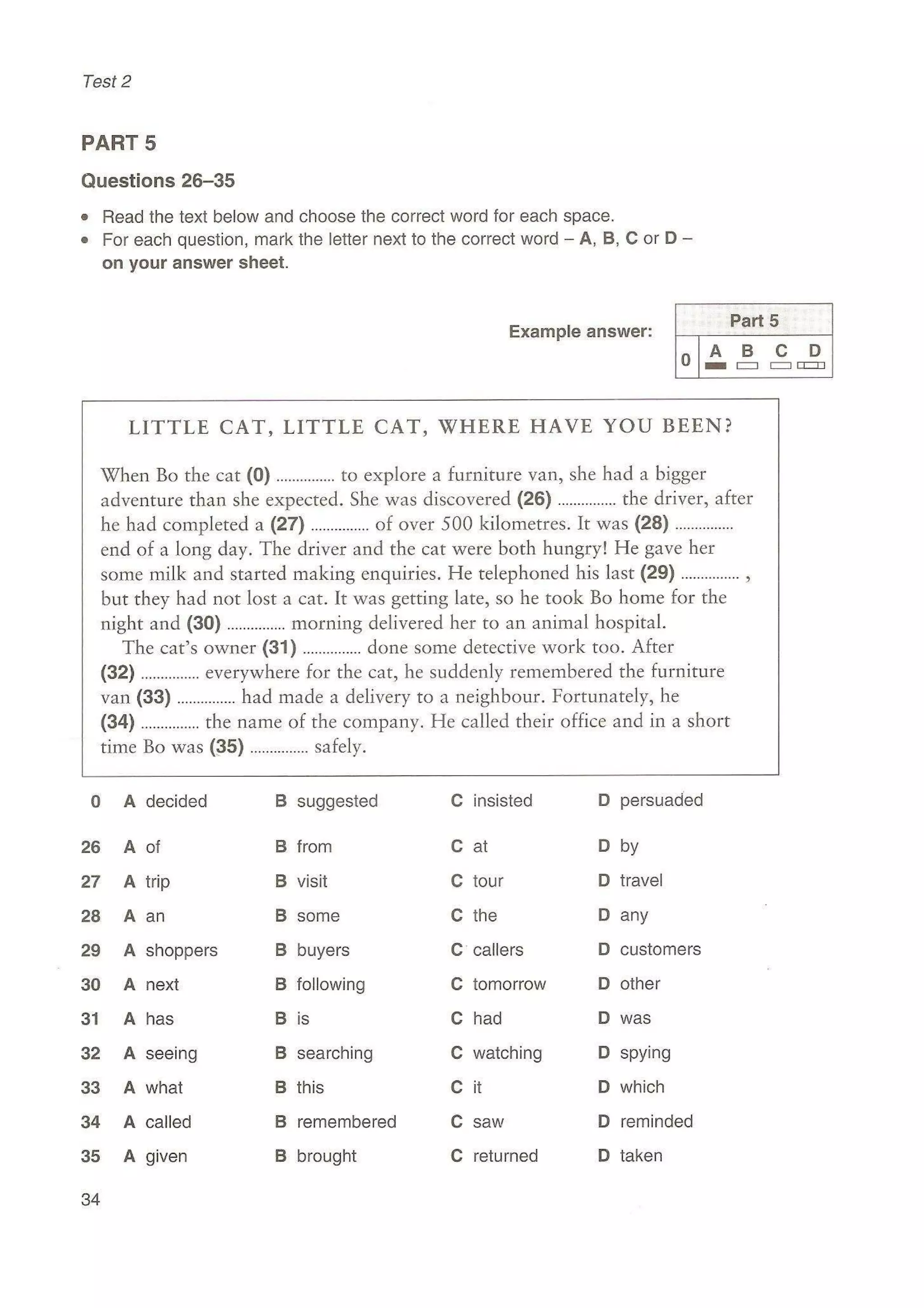 Preliminary English test 3 with answers. (2003)