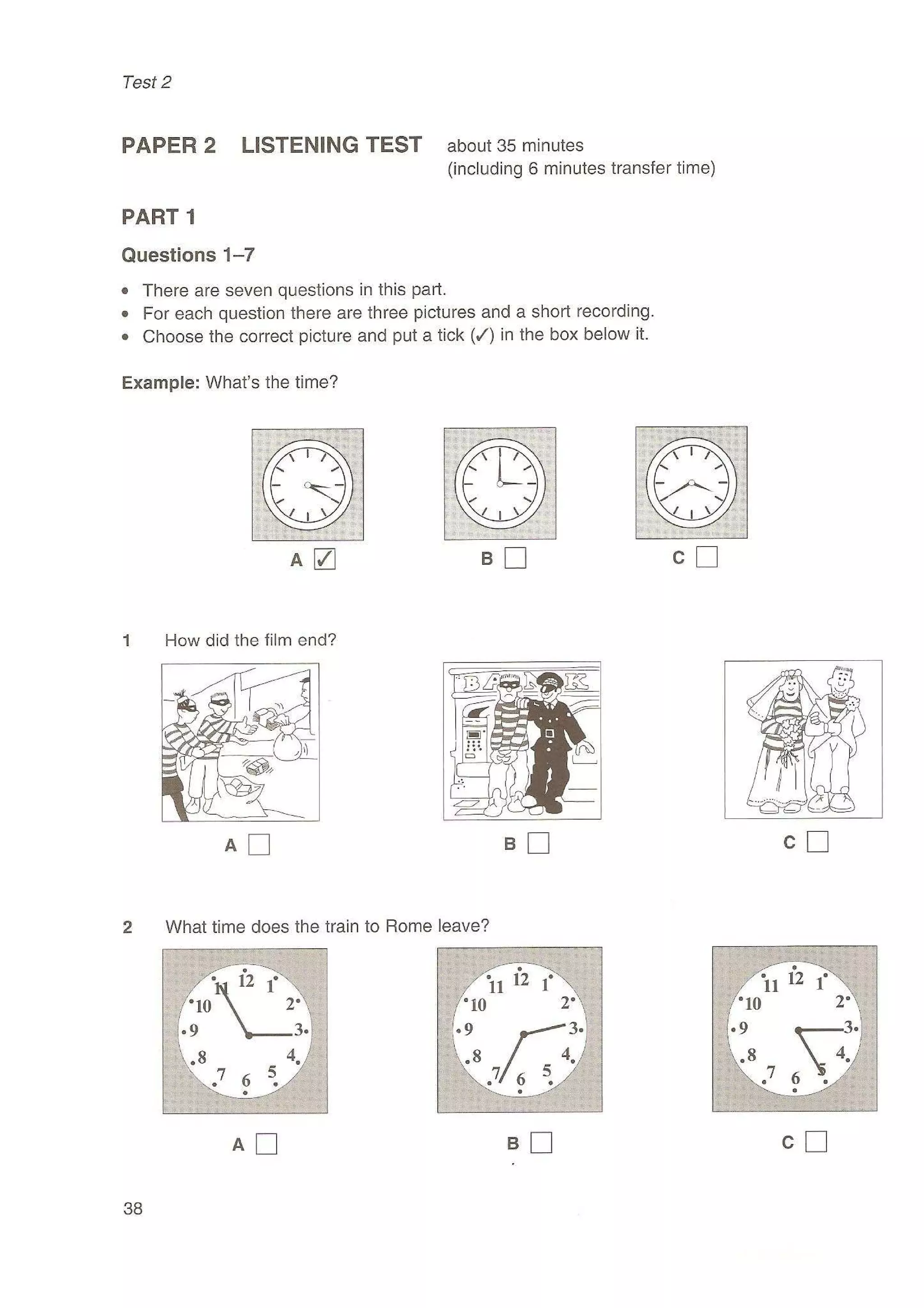 Preliminary English test 3 with answers. (2003)