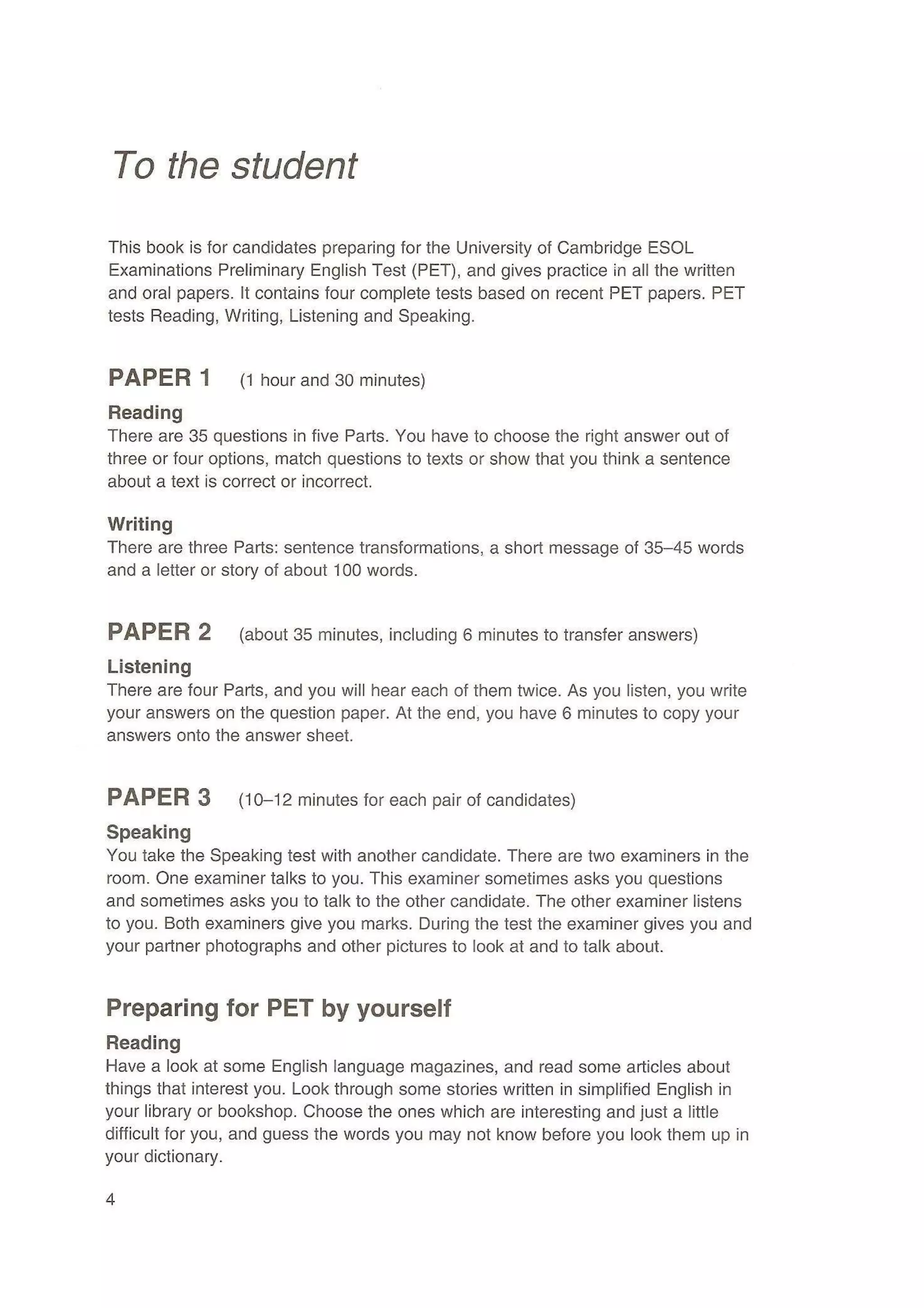 Preliminary English test 3 with answers. (2003)