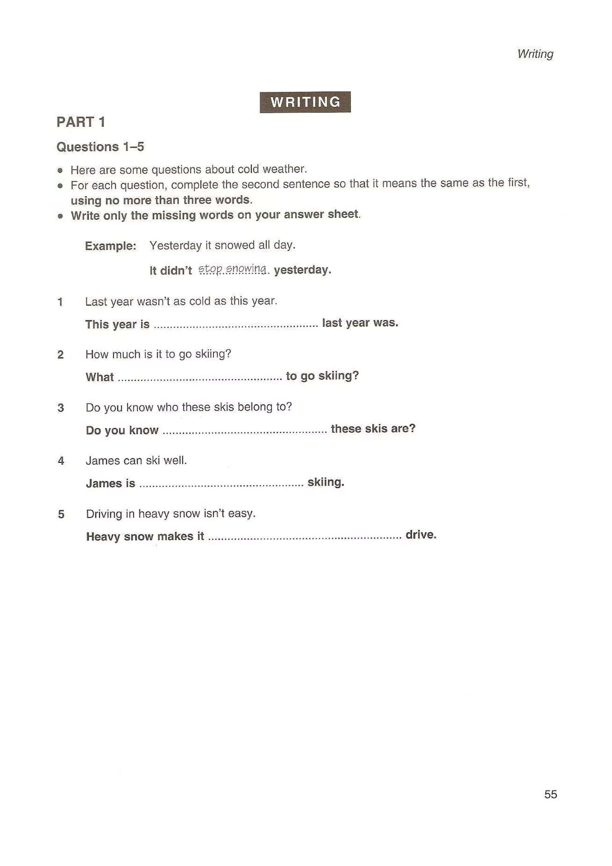 Preliminary English test 3 with answers. (2003)