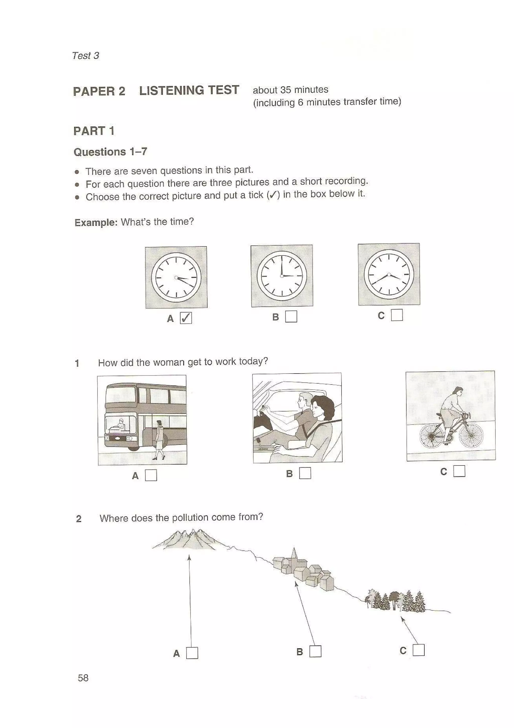 Preliminary English test 3 with answers. (2003)