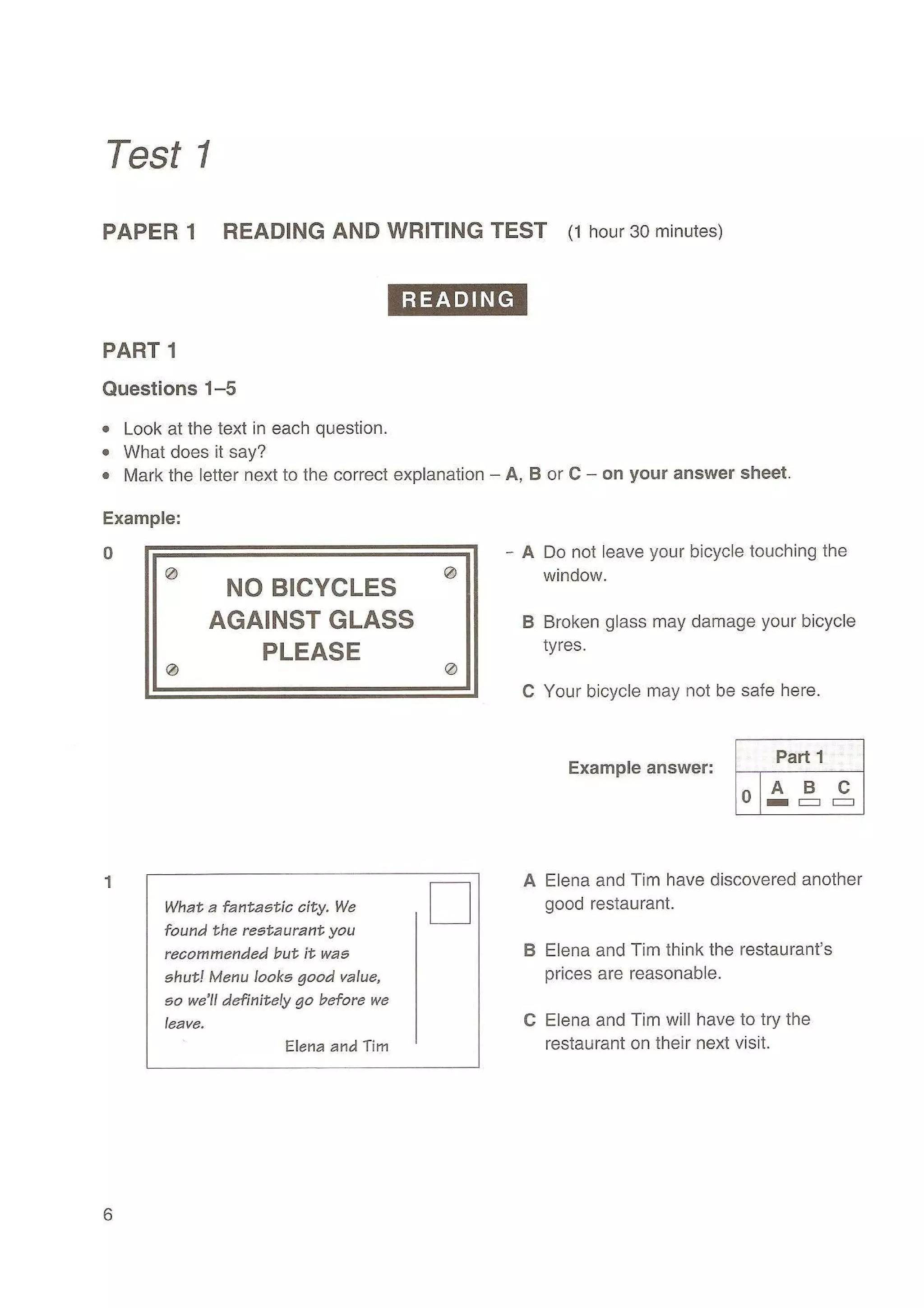 Preliminary English test 3 with answers. (2003)