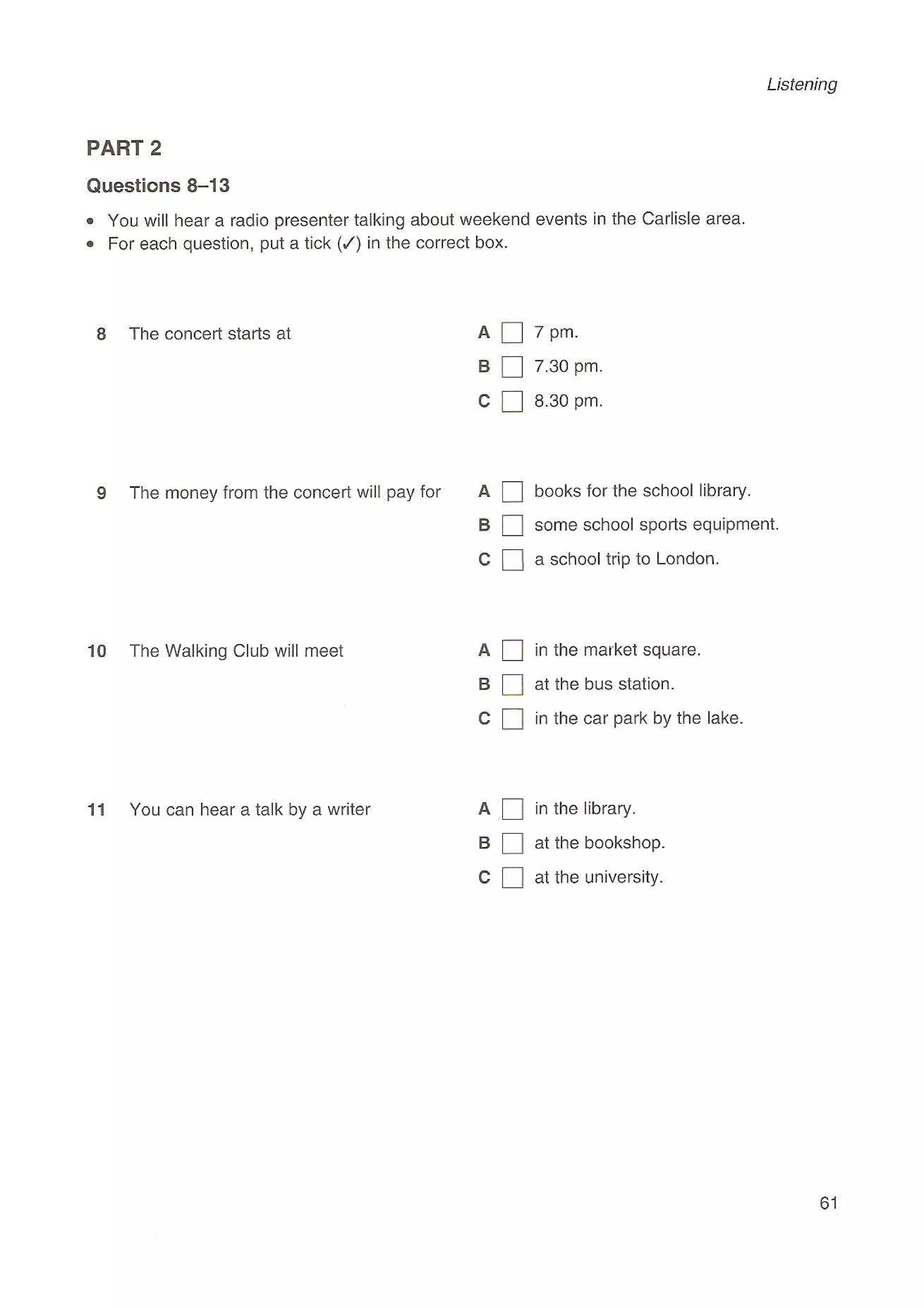 Preliminary English test 3 with answers. (2003)