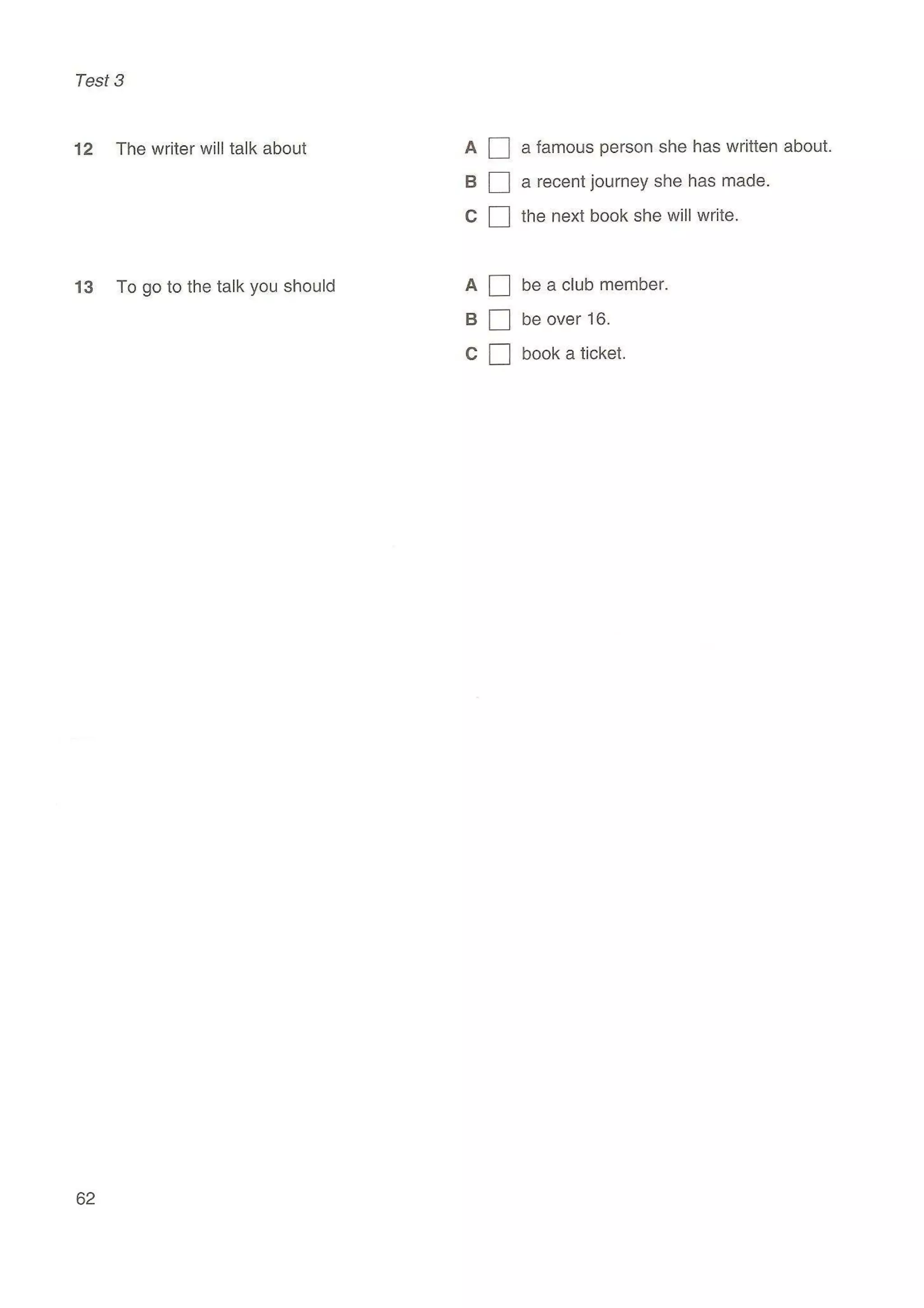 Preliminary English test 3 with answers. (2003)