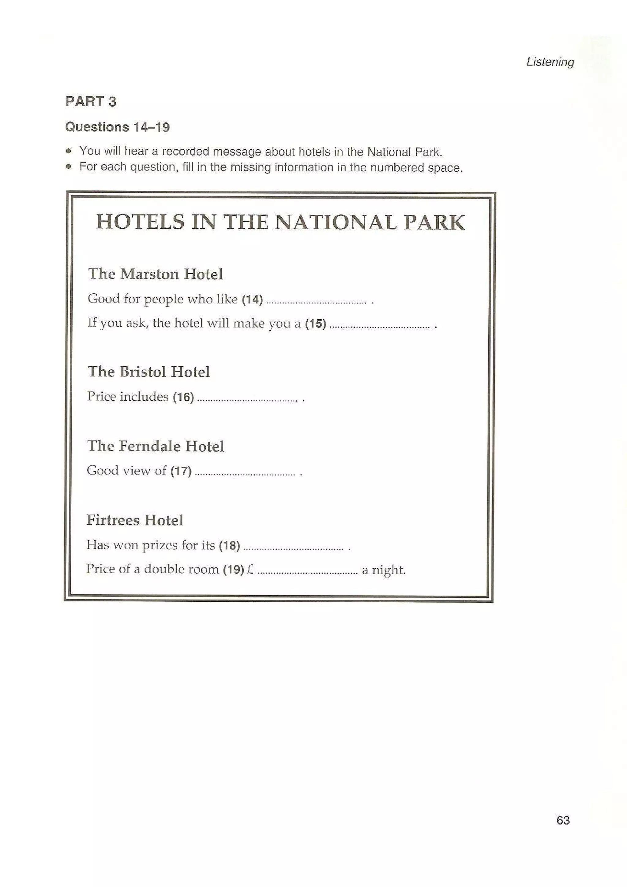 Preliminary English test 3 with answers. (2003)