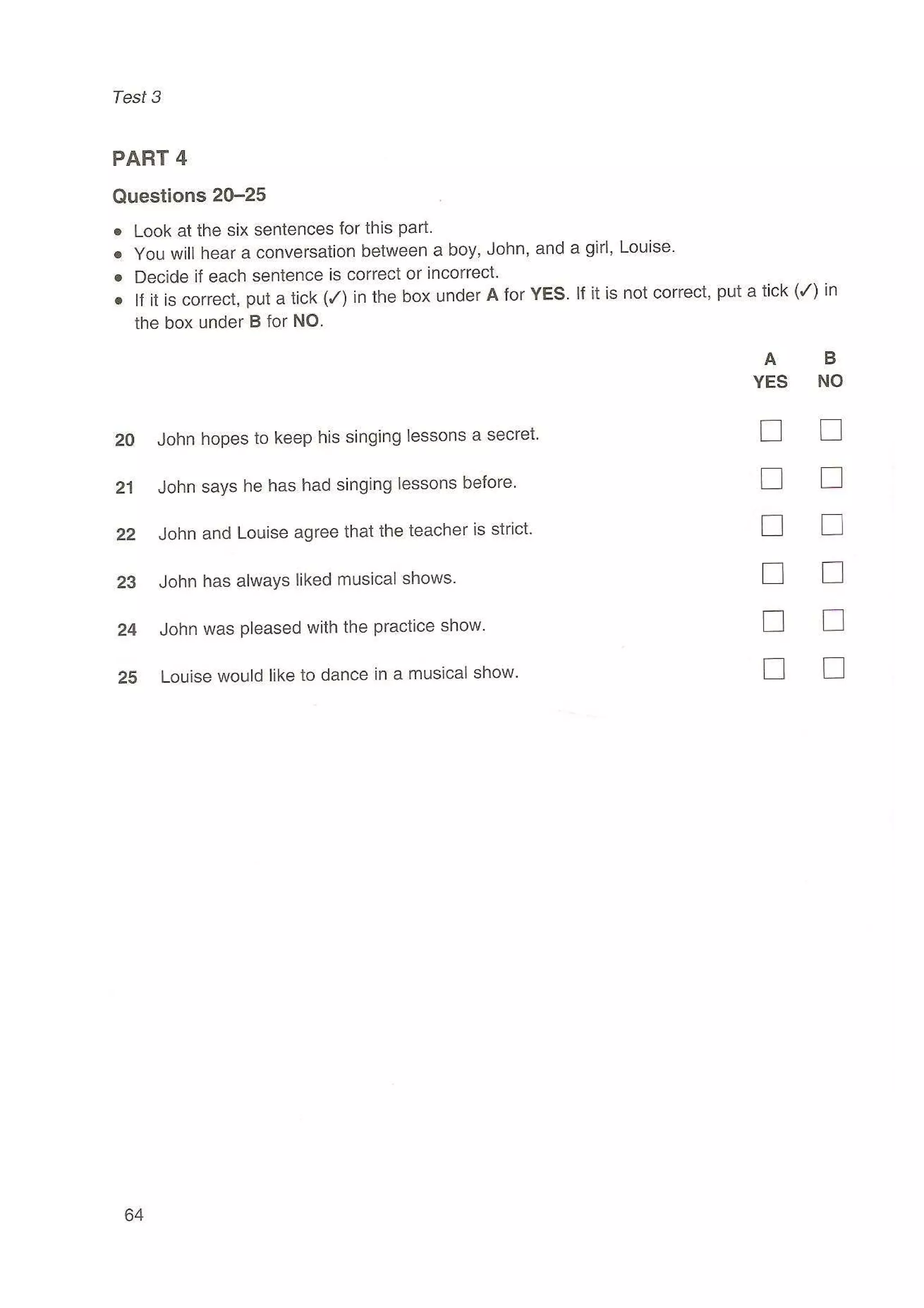Preliminary English test 3 with answers. (2003)