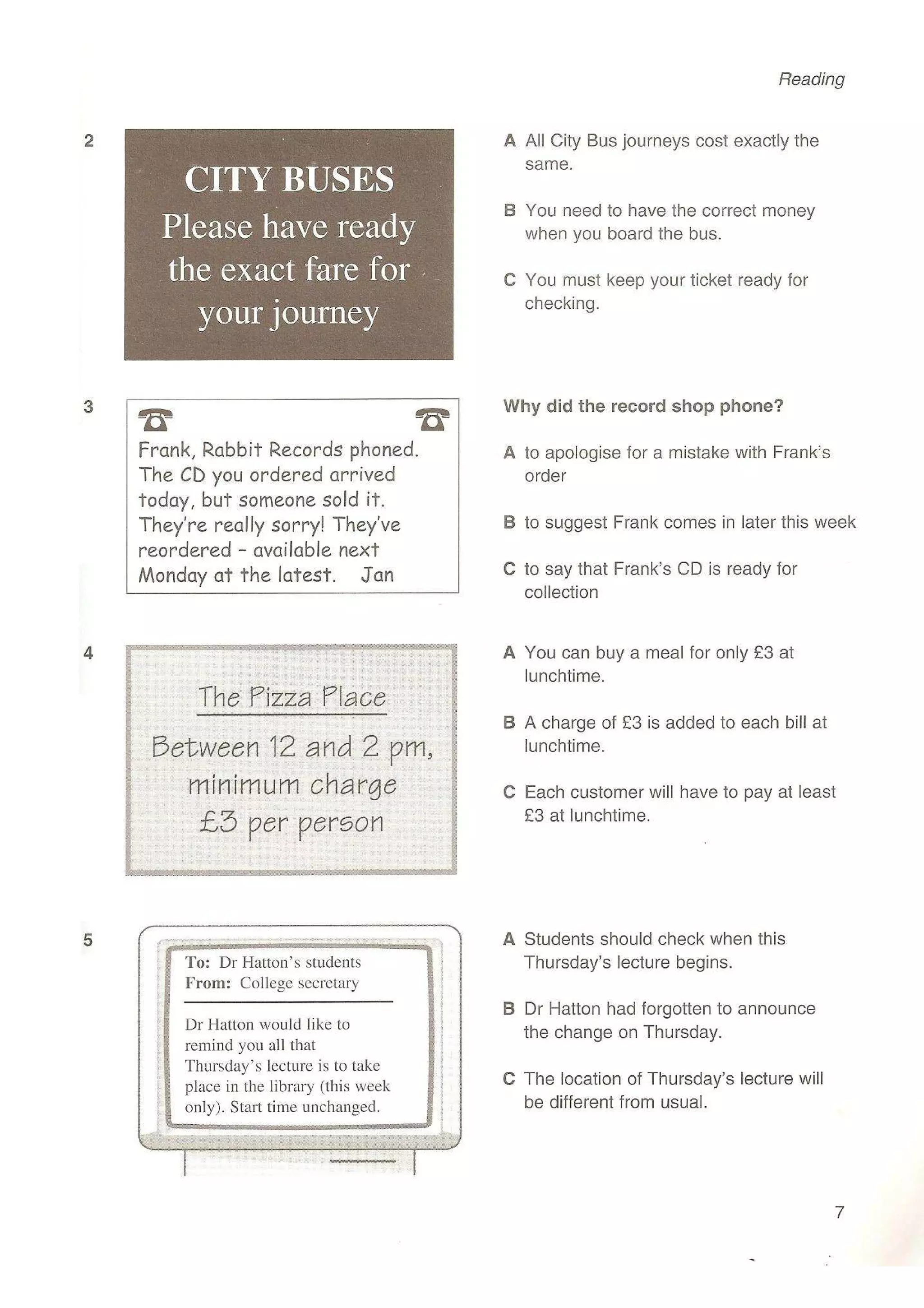Preliminary English test 3 with answers. (2003)