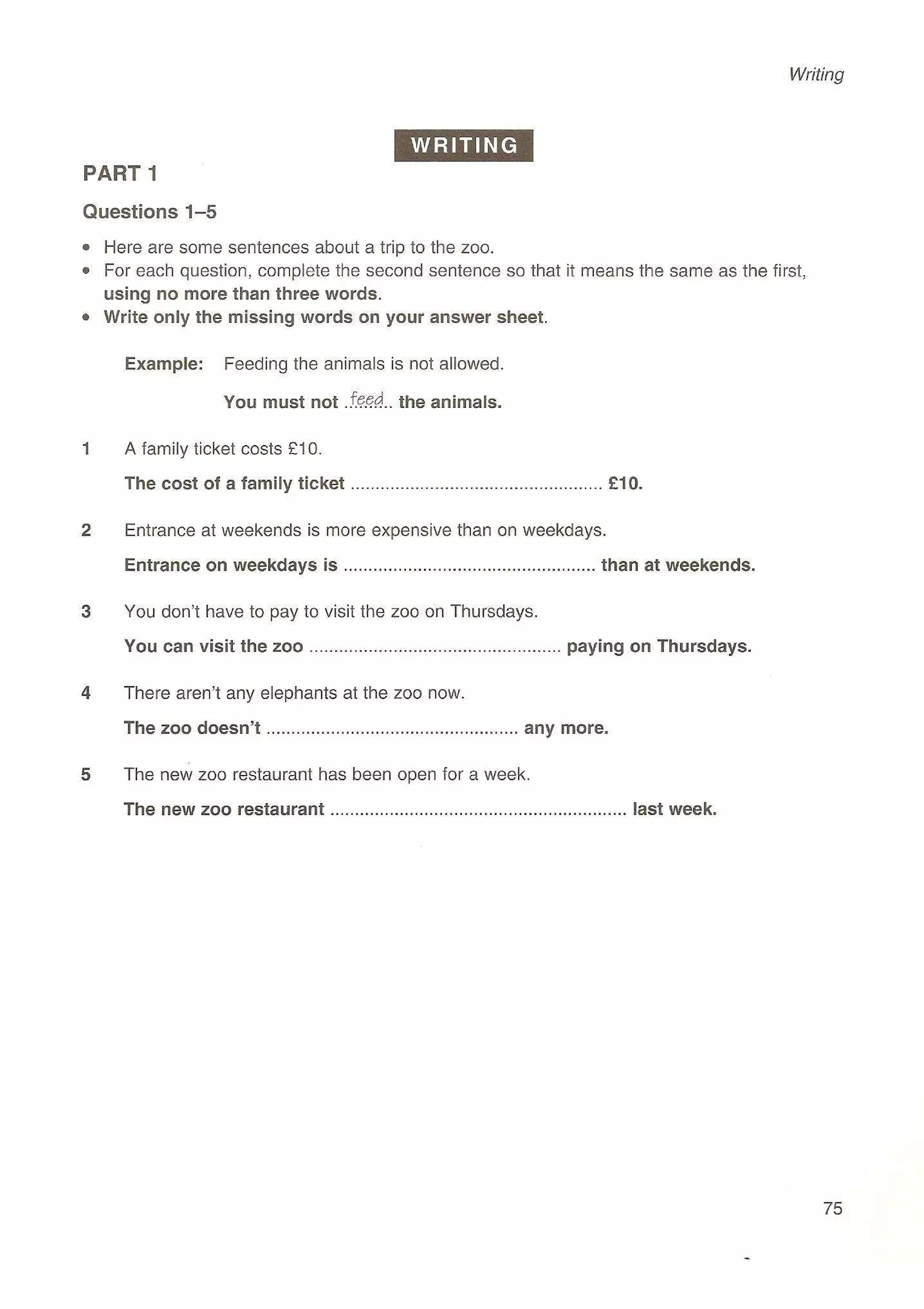 Preliminary English test 3 with answers. (2003)