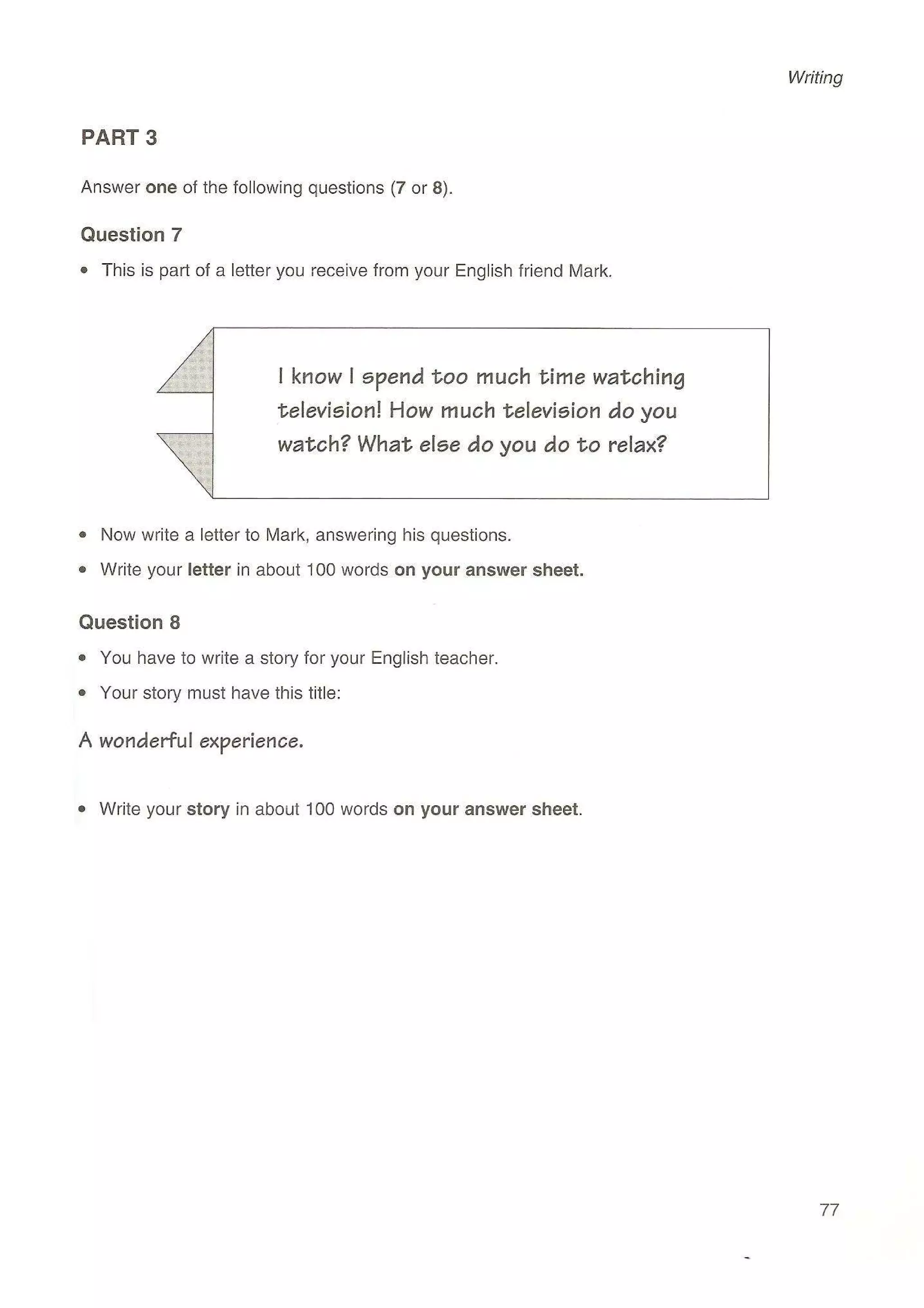 Preliminary English test 3 with answers. (2003)