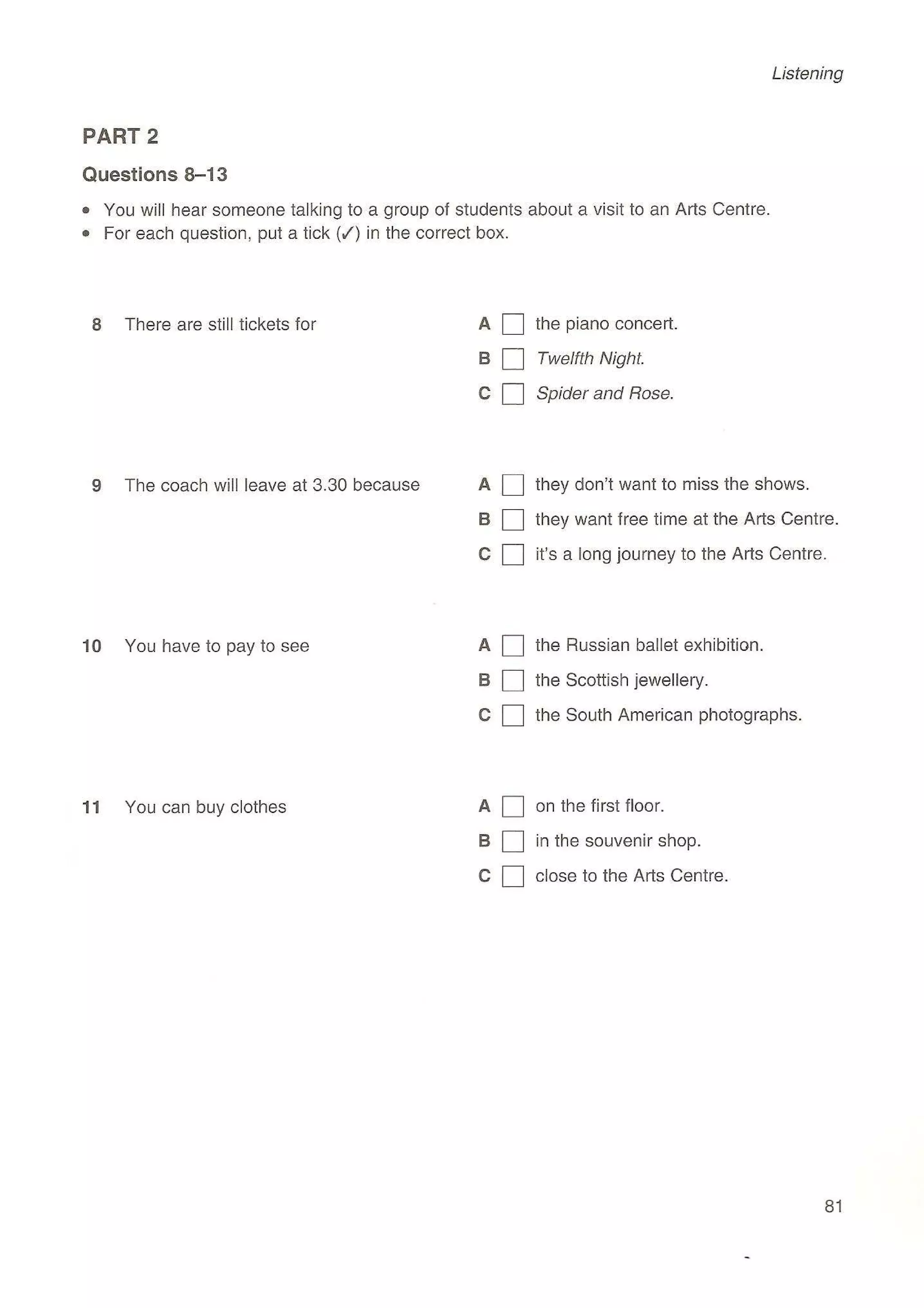 Preliminary English test 3 with answers. (2003)