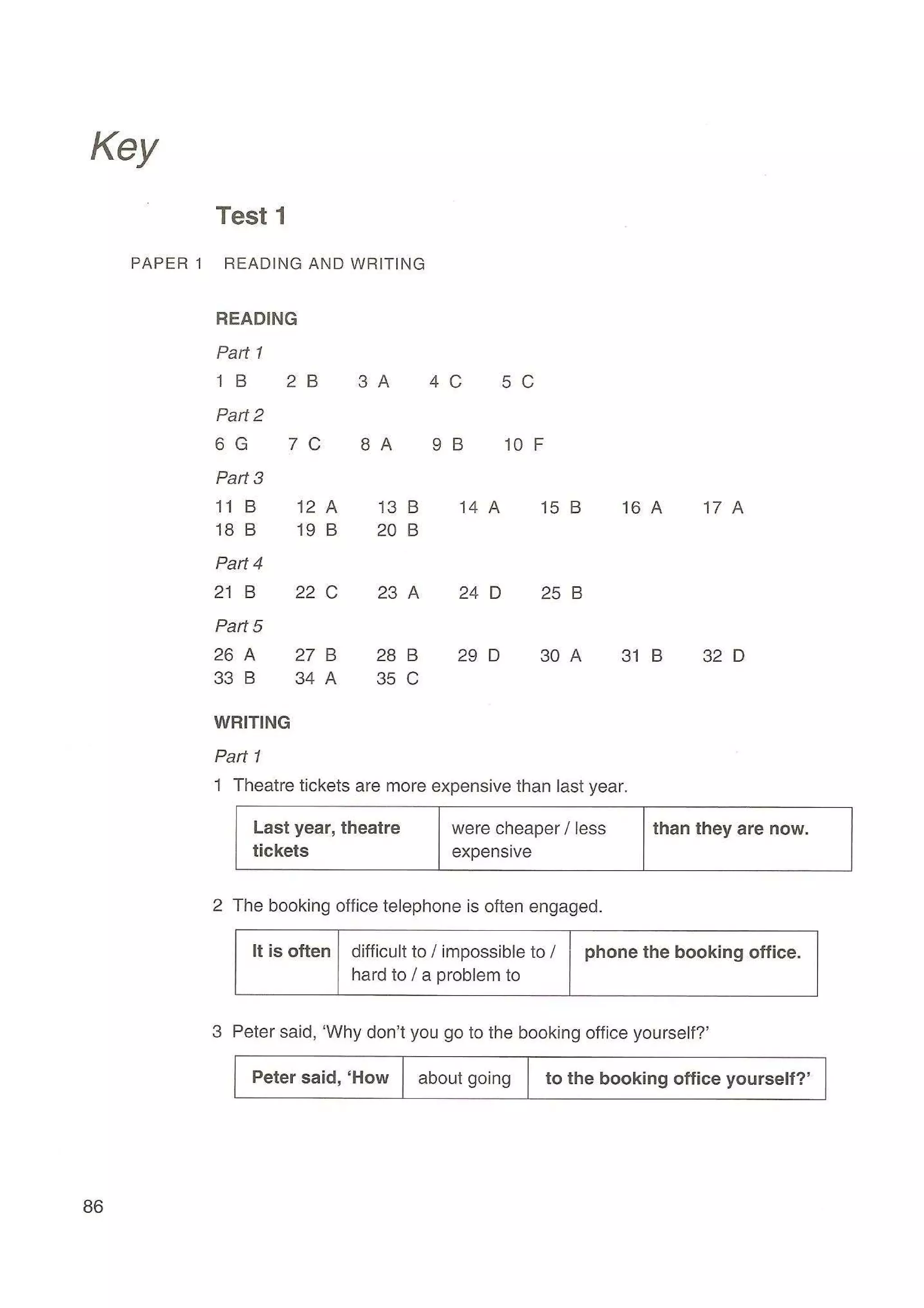 Preliminary English test 3 with answers. (2003)