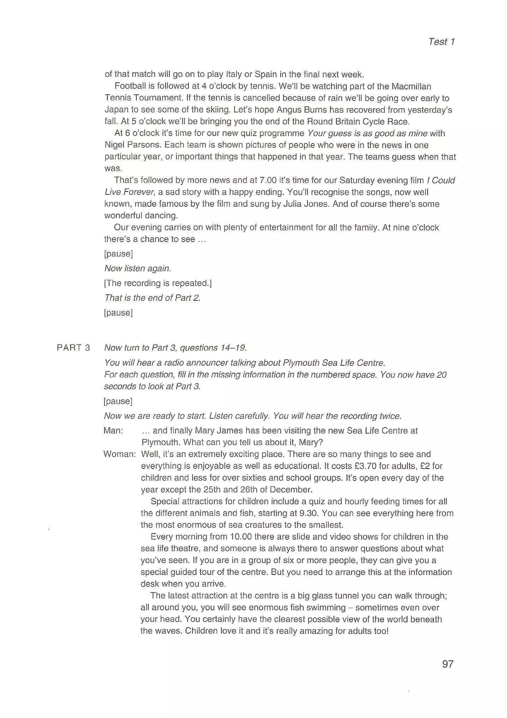 Preliminary English test 3 with answers. (2003)