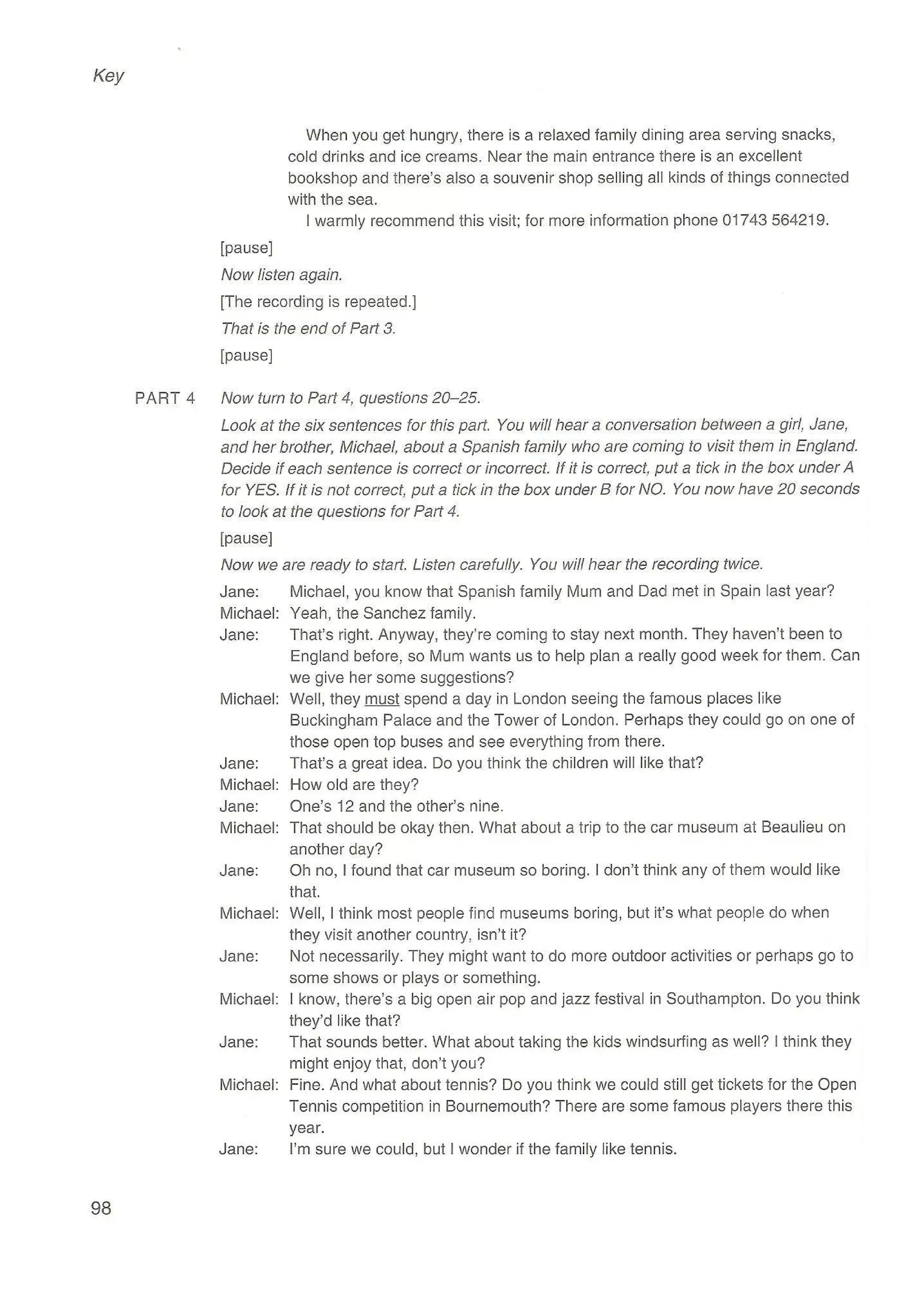 Preliminary English test 3 with answers. (2003)