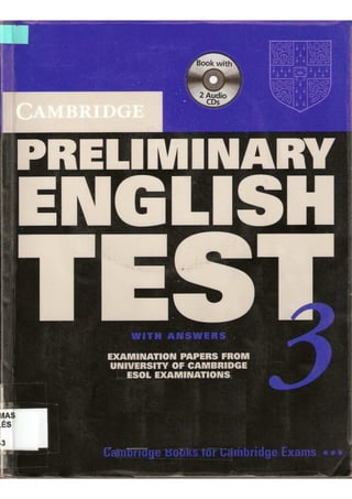 Preliminary English test 3 with answers. (2003)