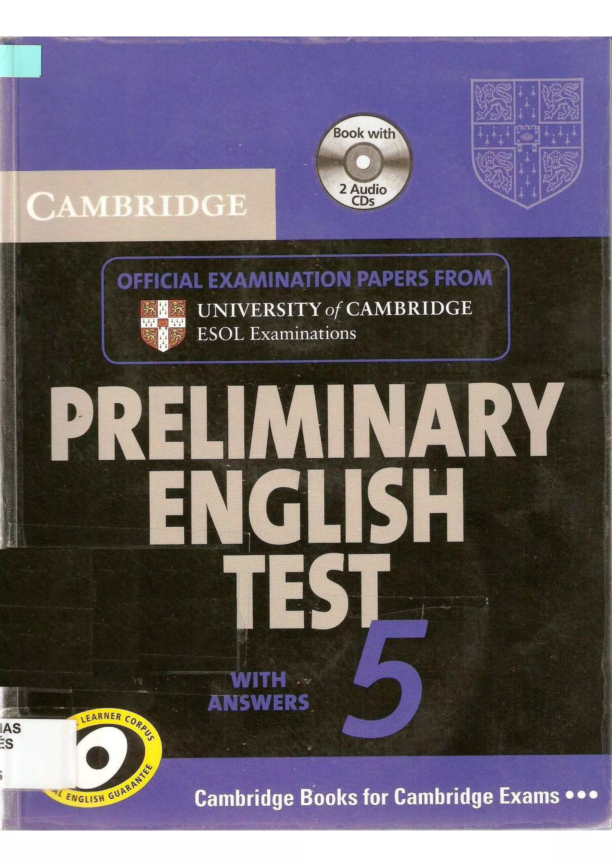 Preliminary English test 5 with answers. (2003)
