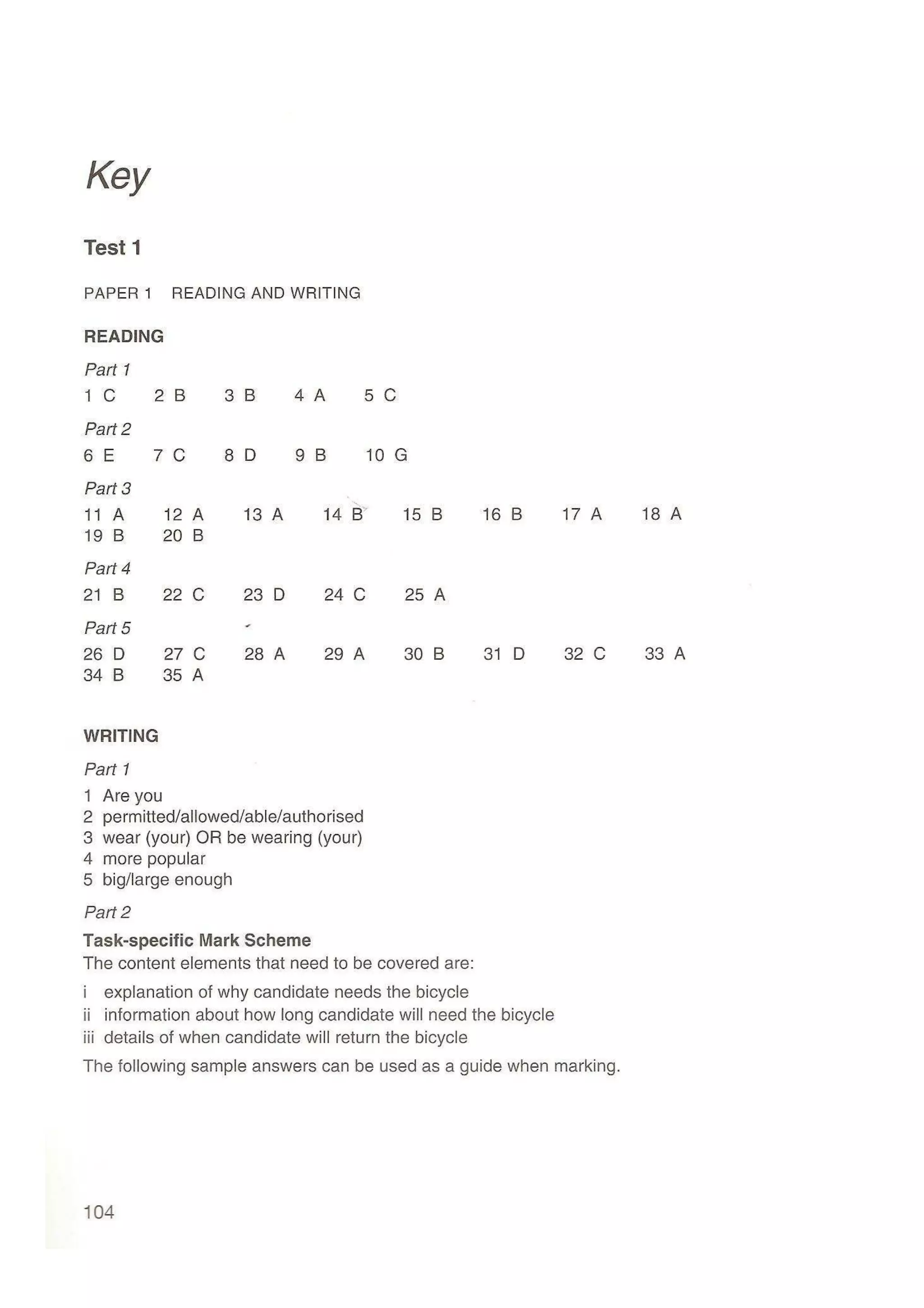 Preliminary English test 5 with answers. (2003)