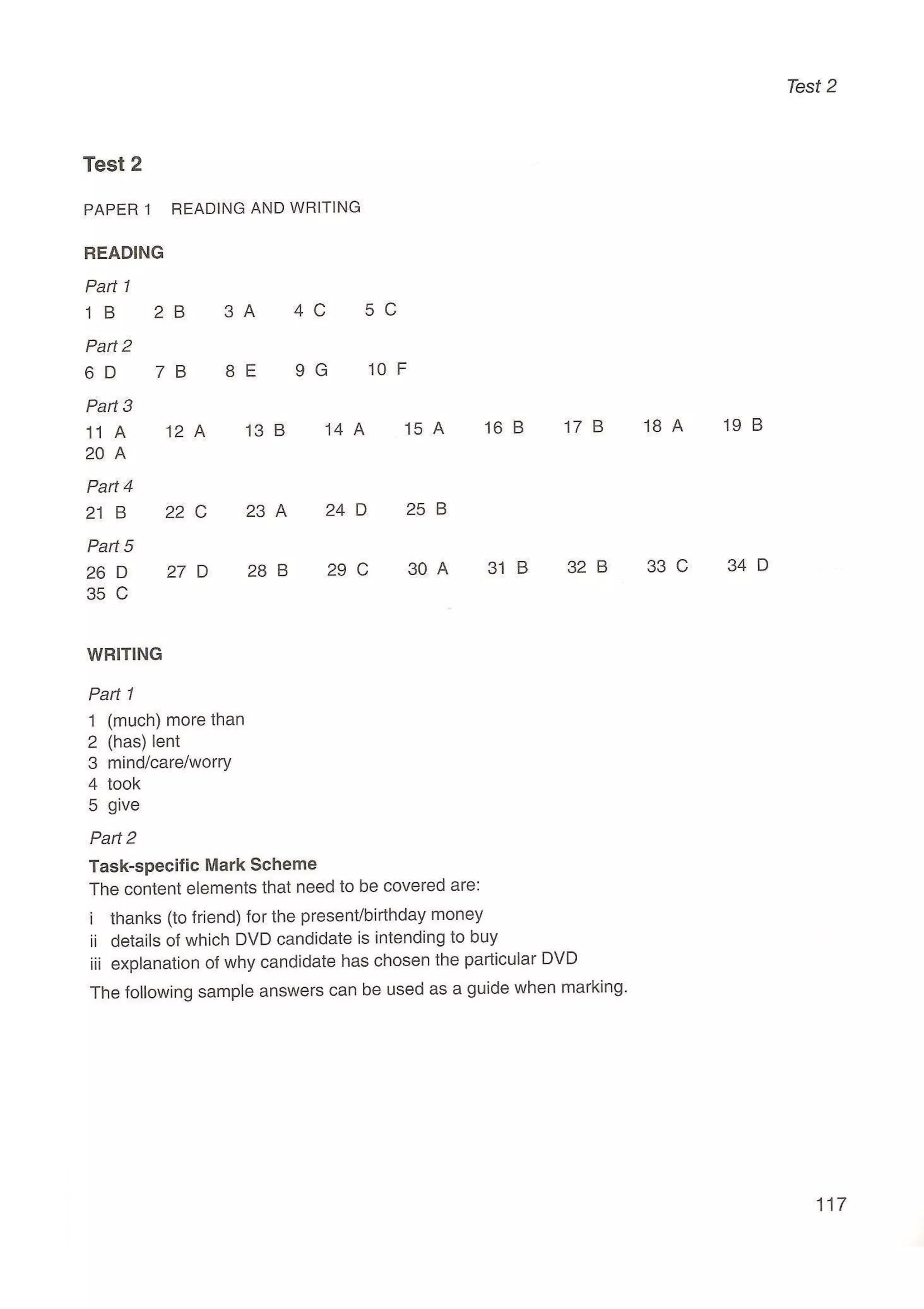 Preliminary English test 5 with answers. (2003)