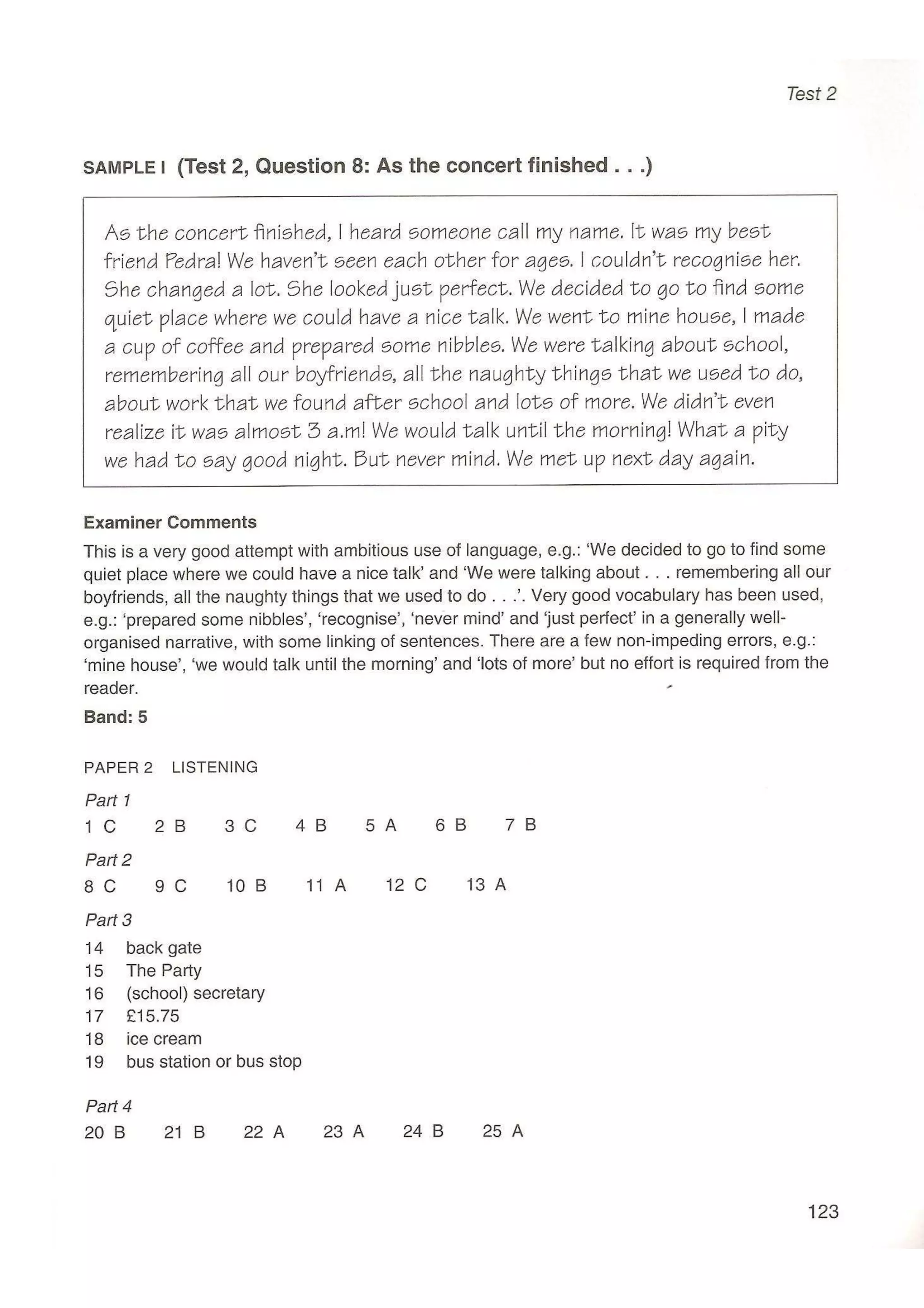 Preliminary English test 5 with answers. (2003)