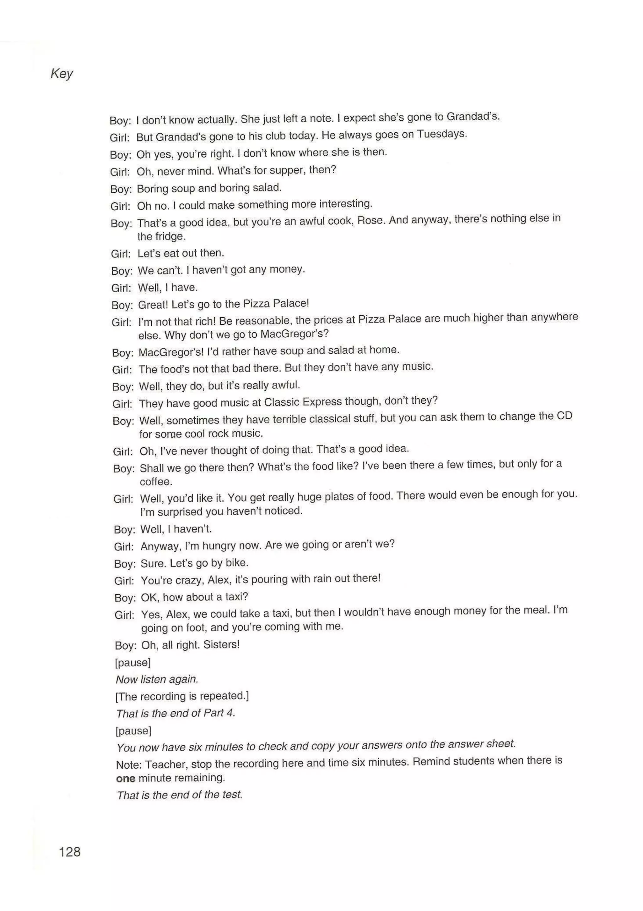 Preliminary English test 5 with answers. (2003)