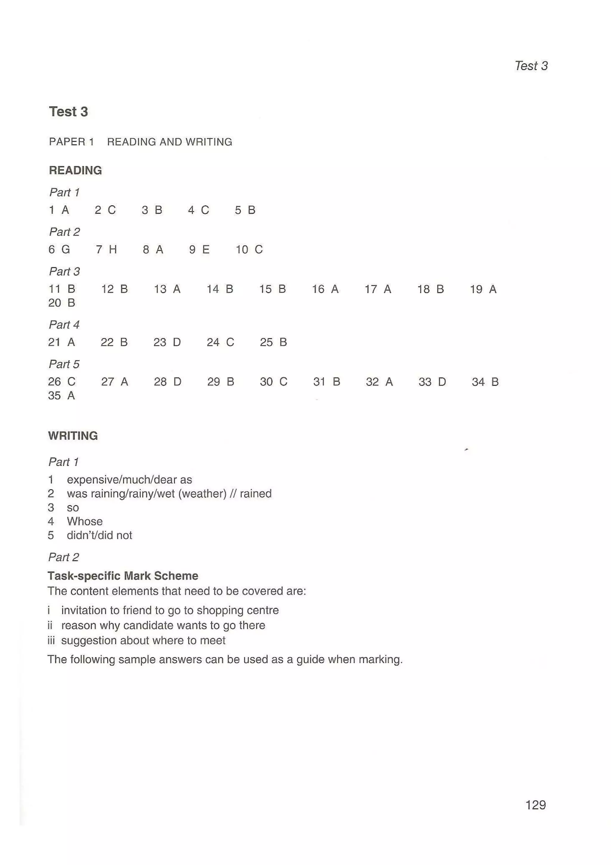Preliminary English test 5 with answers. (2003)