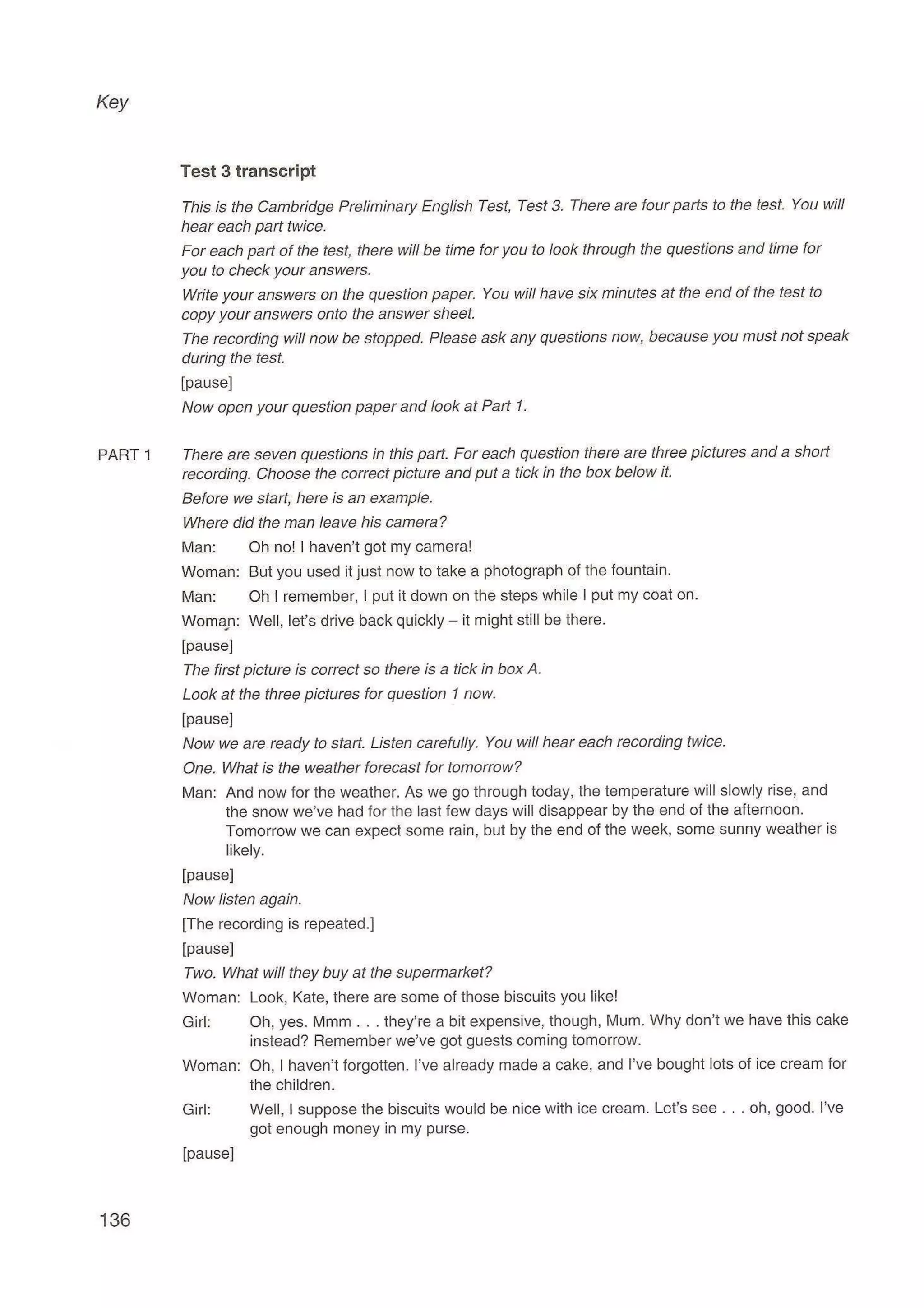 Preliminary English test 5 with answers. (2003)