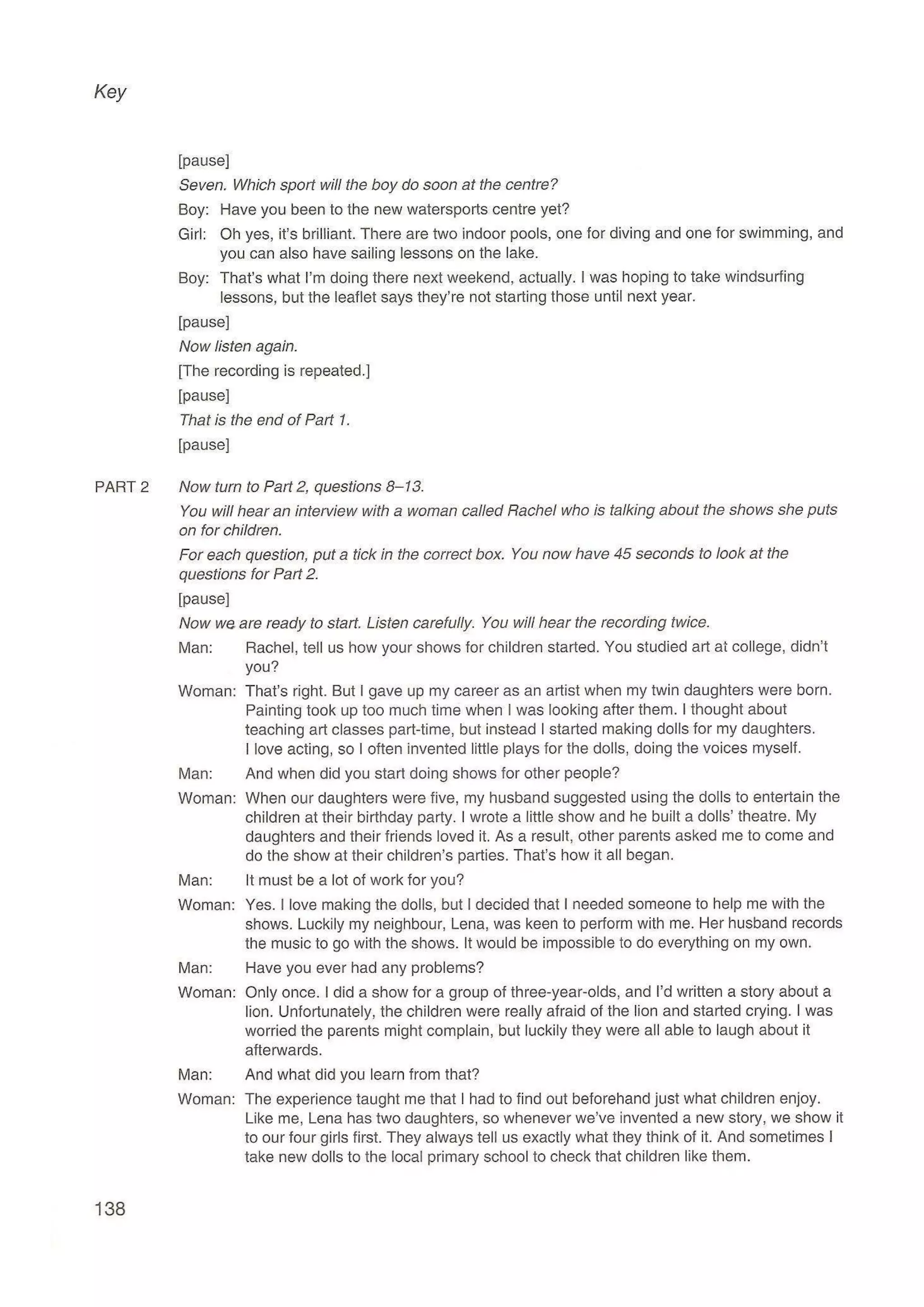 Preliminary English test 5 with answers. (2003)