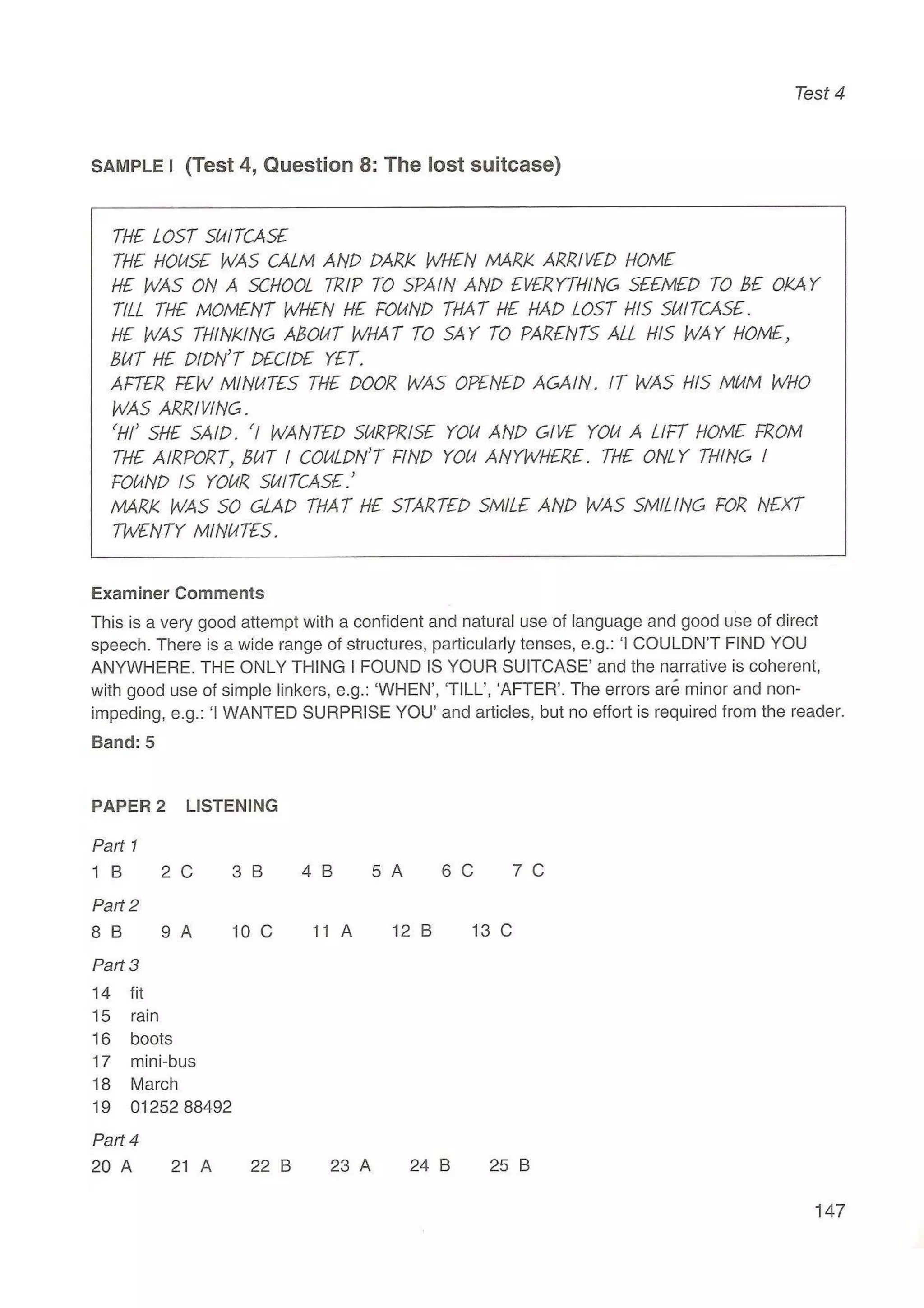 Preliminary English test 5 with answers. (2003)