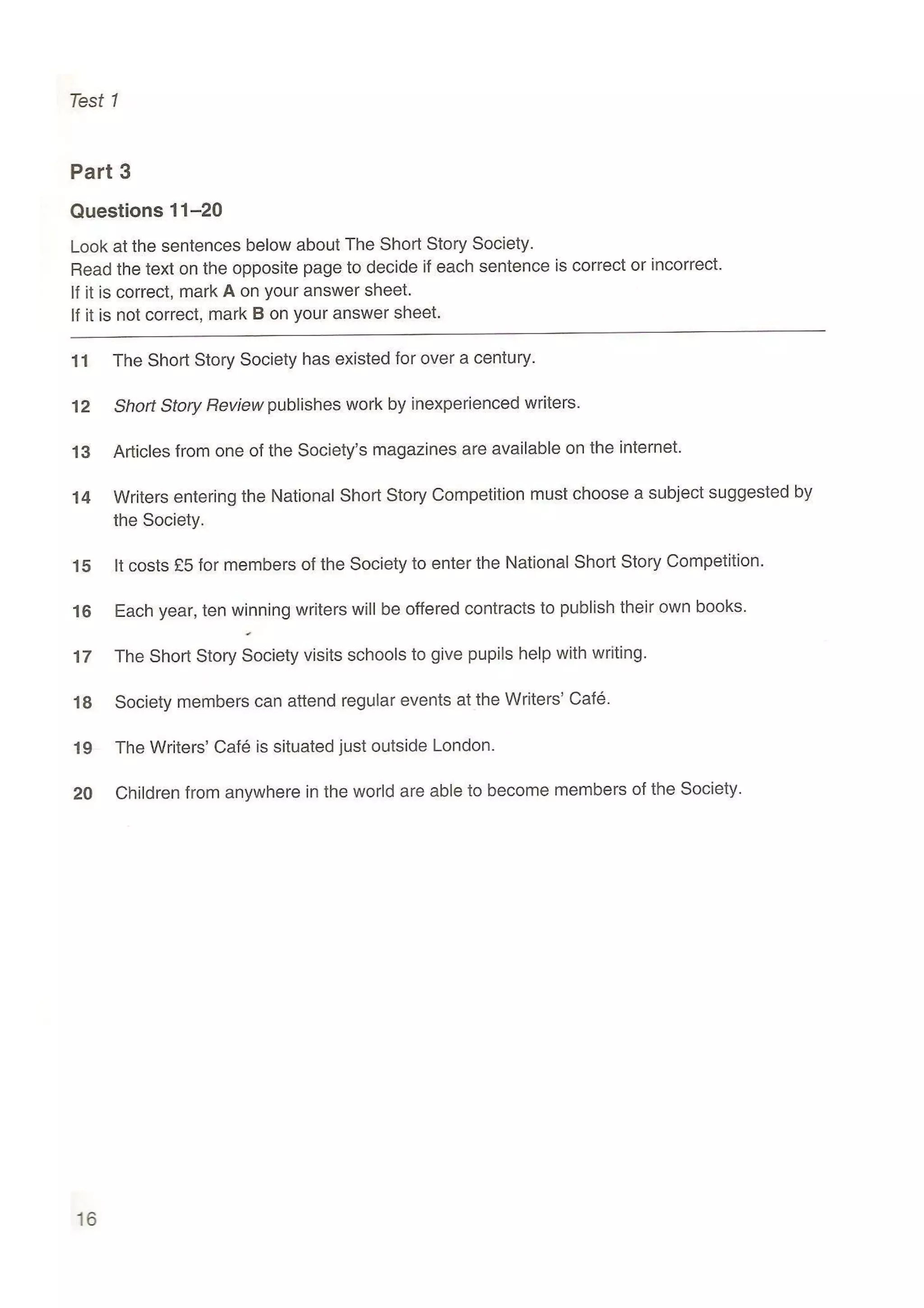 Preliminary English test 5 with answers. (2003)