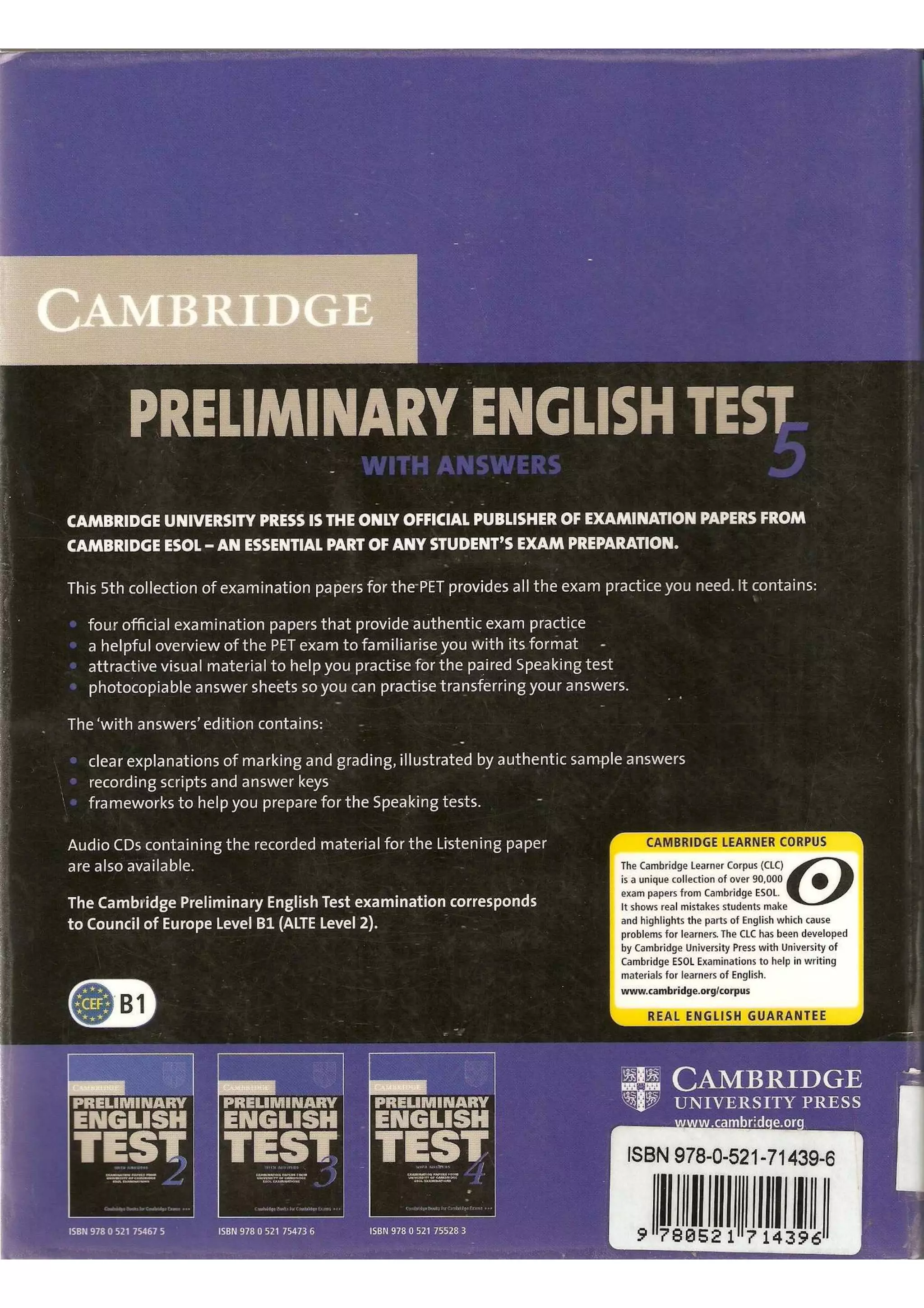 Preliminary English test 5 with answers. (2003)