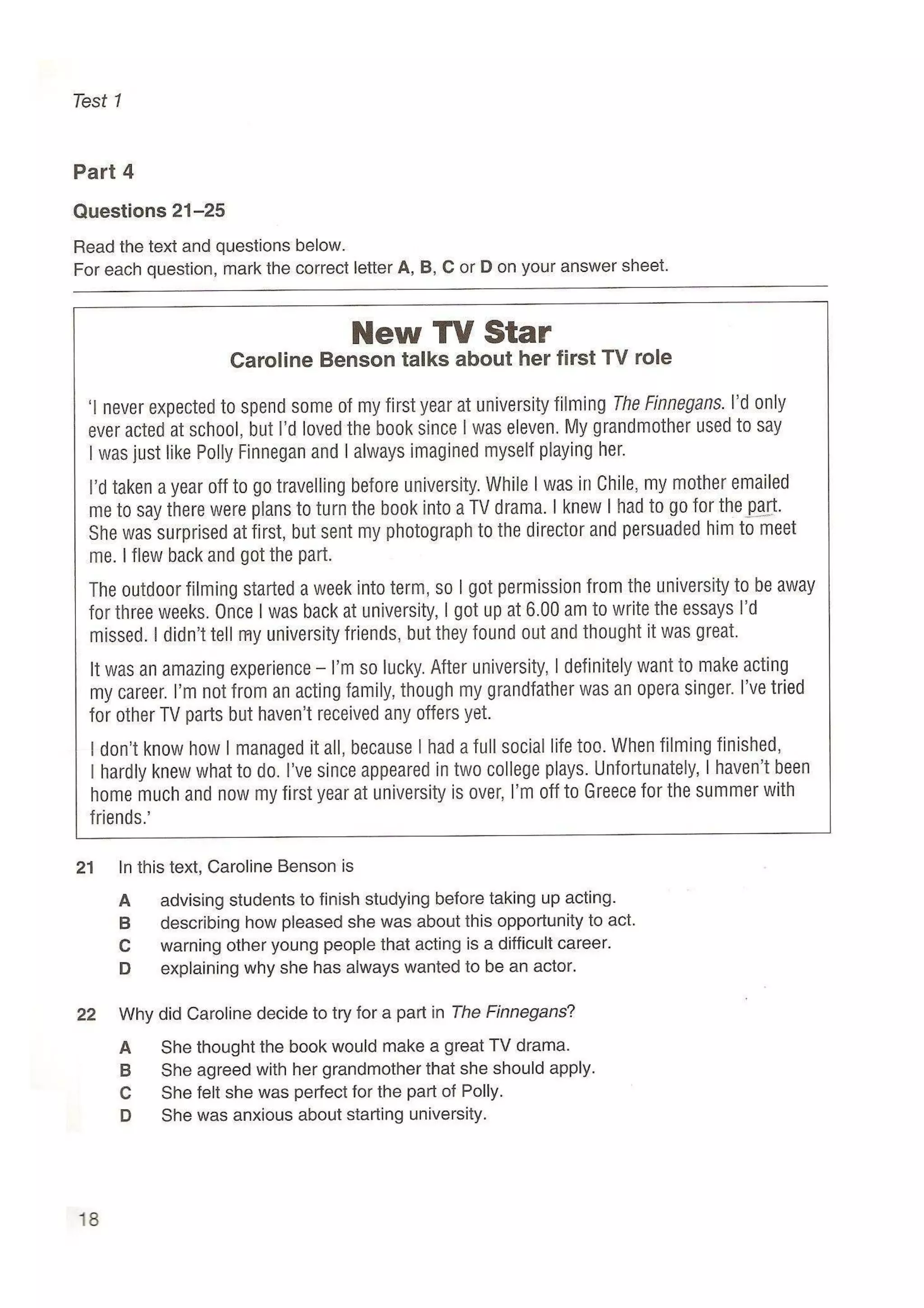 Preliminary English test 5 with answers. (2003)