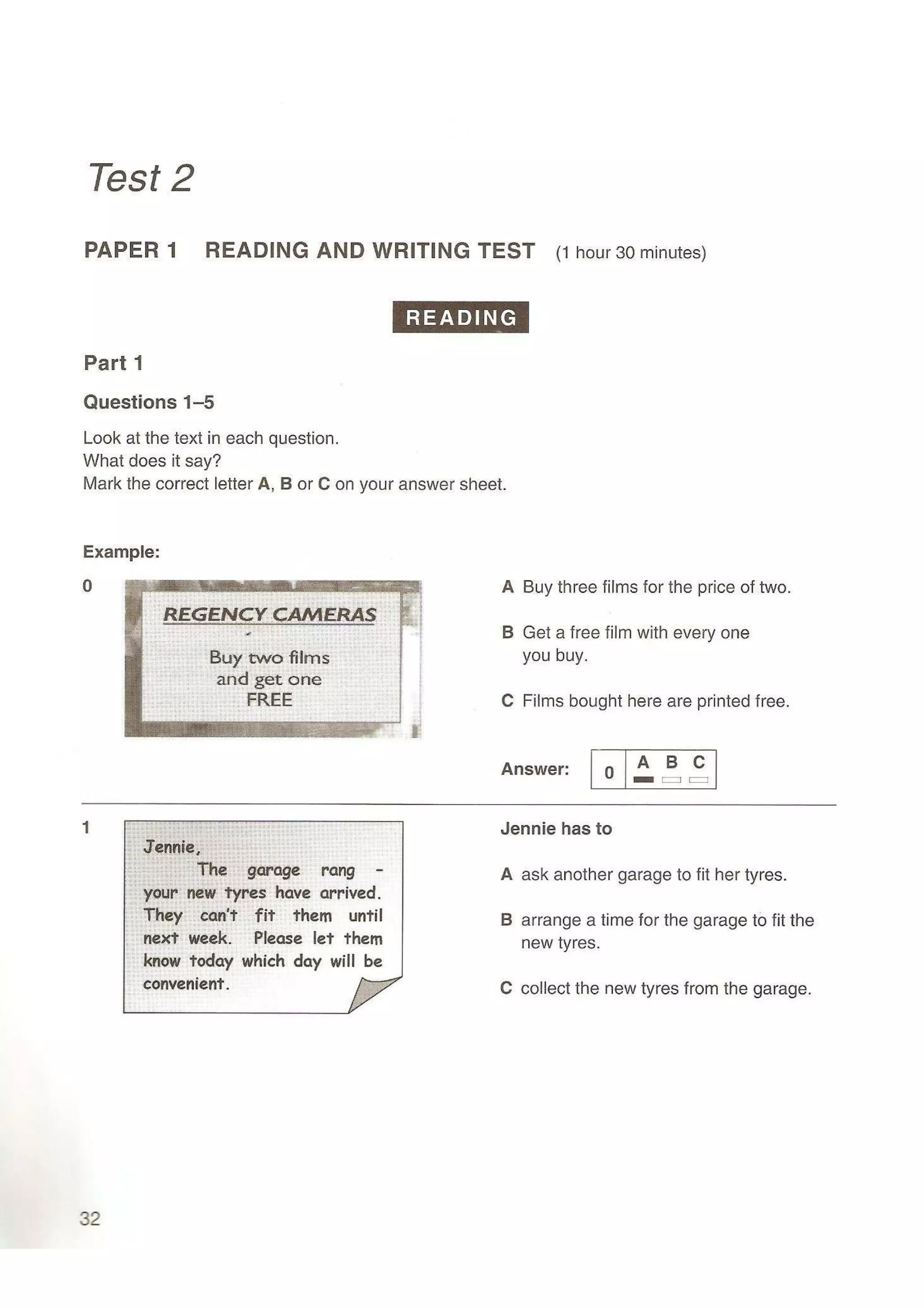 Preliminary English test 5 with answers. (2003)