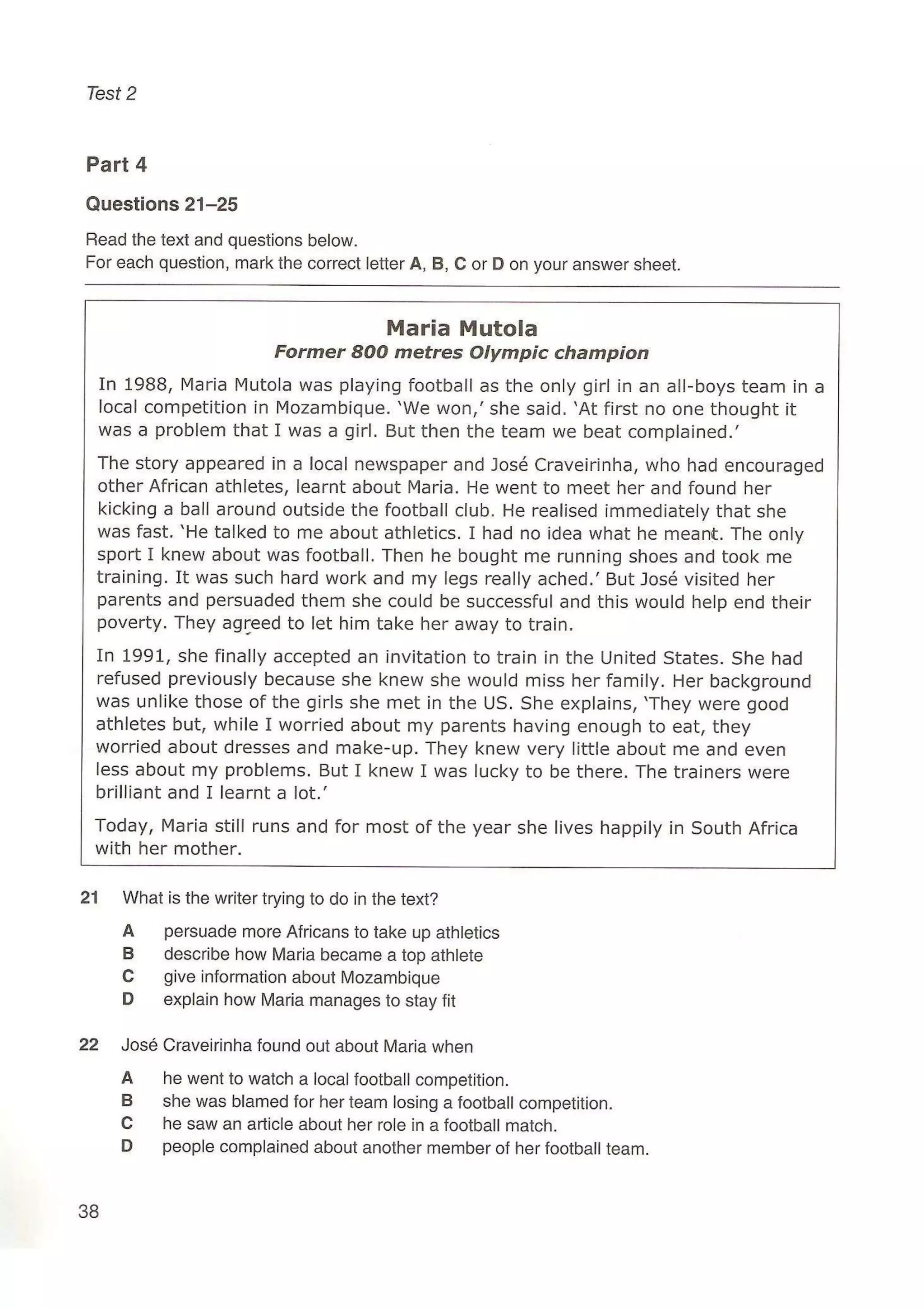 Preliminary English test 5 with answers. (2003)