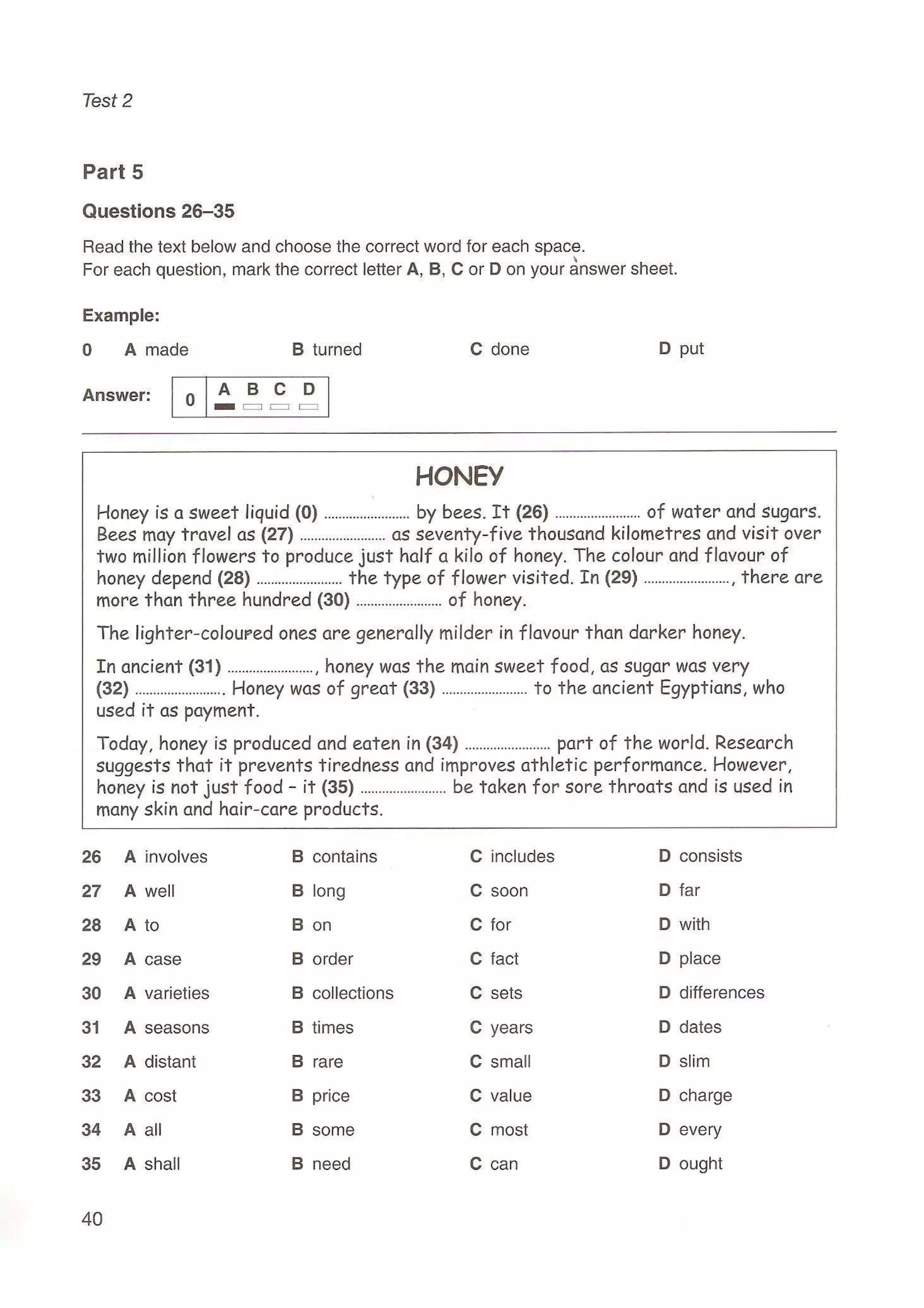 Preliminary English test 5 with answers. (2003)