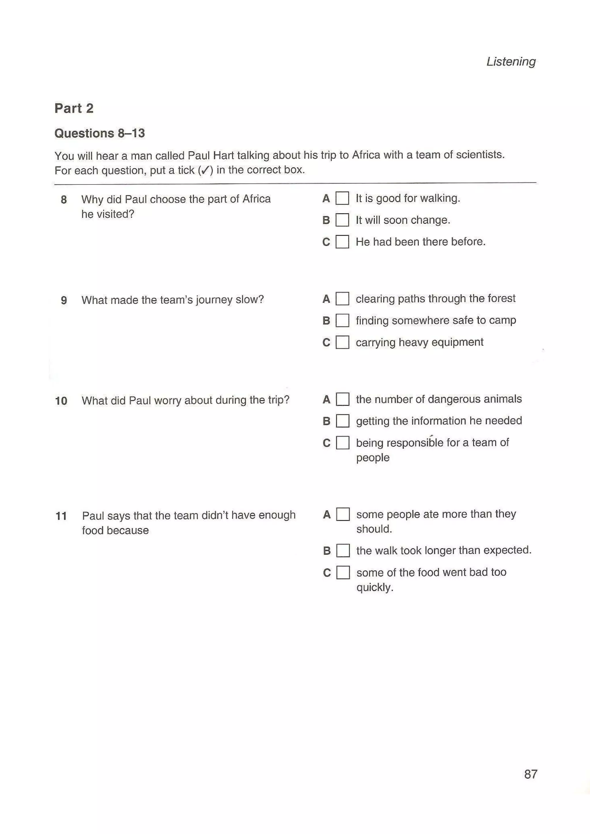 Preliminary English test 5 with answers. (2003)