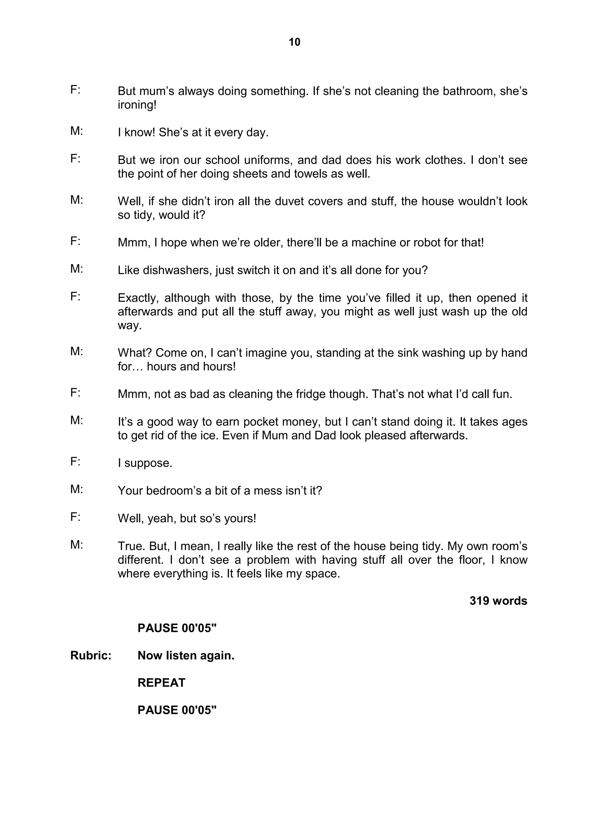 Preliminary for schools_listening_5_tapescript | PDF