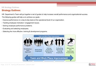 Page  -    of 13 HR  Department’s Team will put together a set of guides to help increase overall performance and organiza...