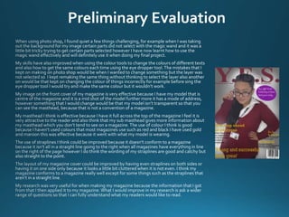 Preliminary Evaluation
 