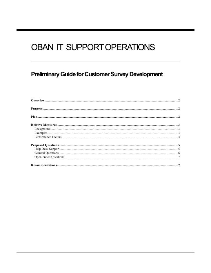 it customer satisfaction survey development