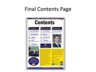 Final Contents Page
 