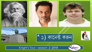 * ১) কোযনক্ট করুন
Knight’s Tour – season- 2 -2018
 