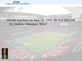 18) He was born on June 16, 1994. He was fathered by Andries Odendaal. Who?