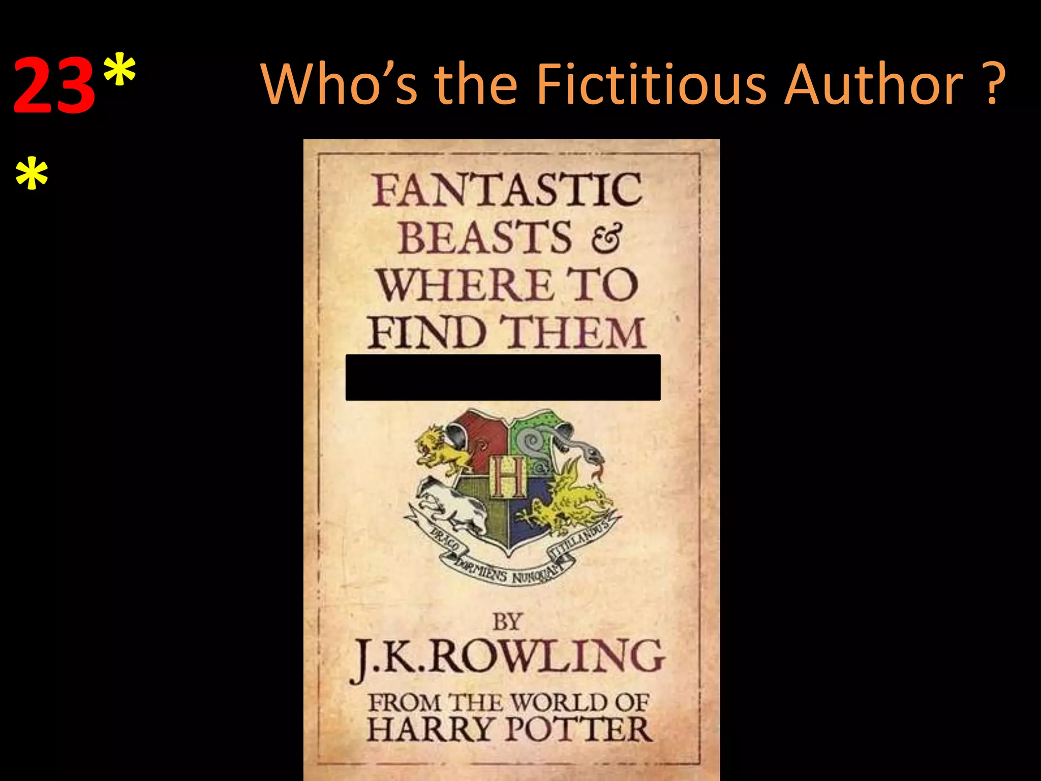 23*   Who’s the Fictitious Author ?
*
 