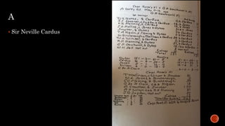 A
 Sir Neville Cardus
 