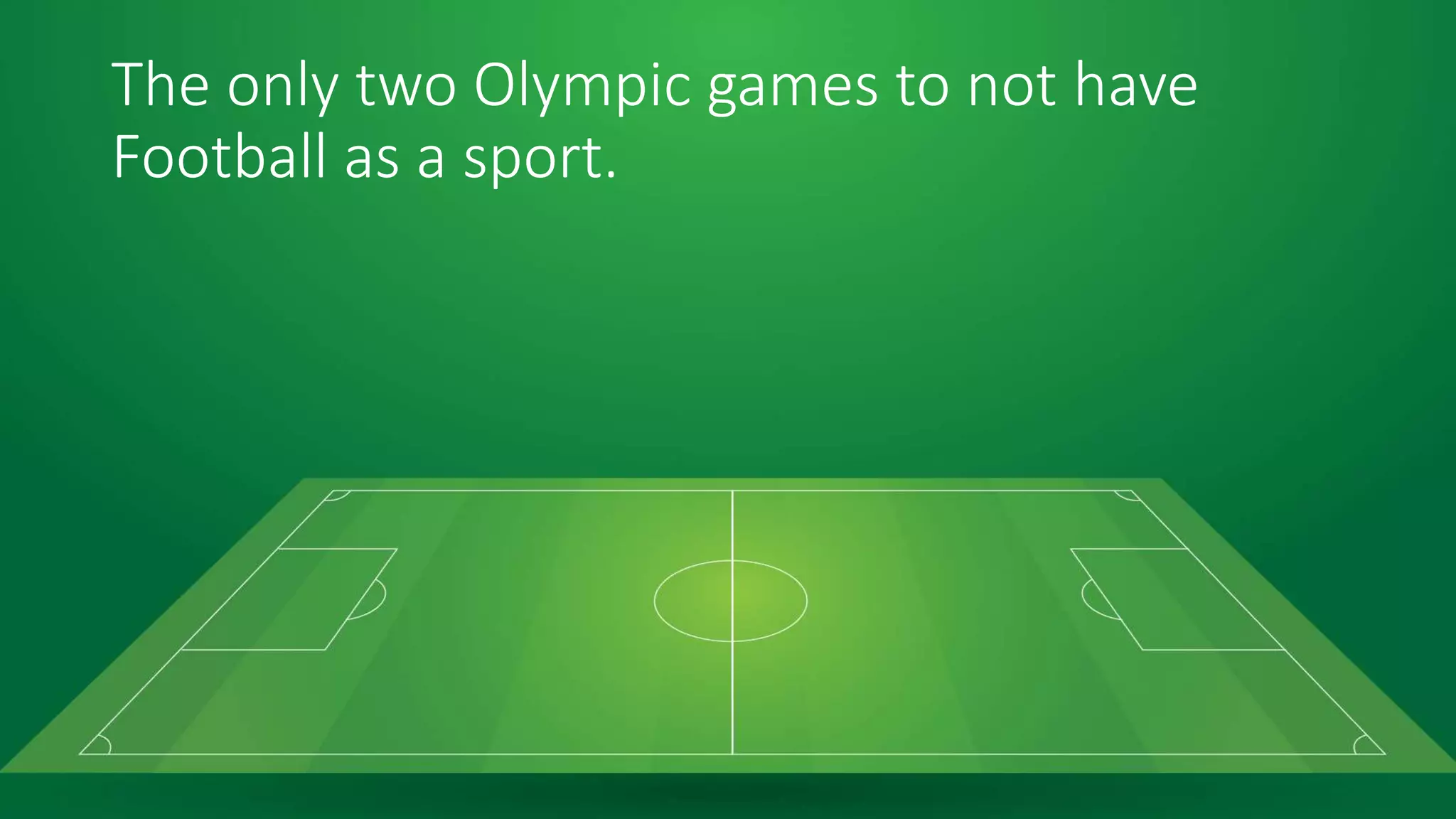 The only two Olympic games to not have
Football as a sport.
 