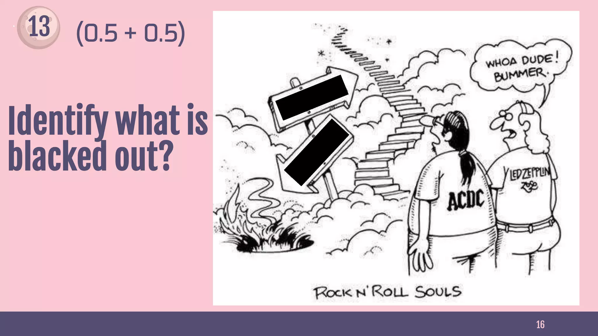 16
Identify what is
blacked out?
(0.5 + 0.5)13
 