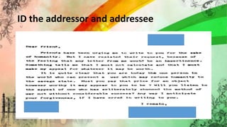 ID the addressor and addressee
 