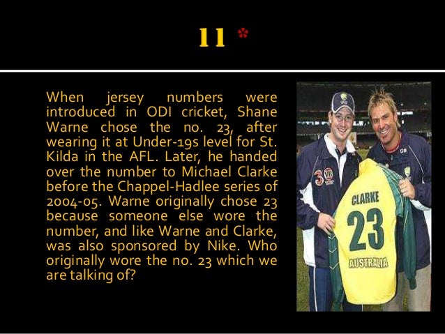 jersey number 23 in cricket