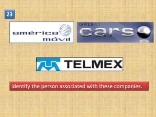 23




 Identify the person associated with these companies.
 